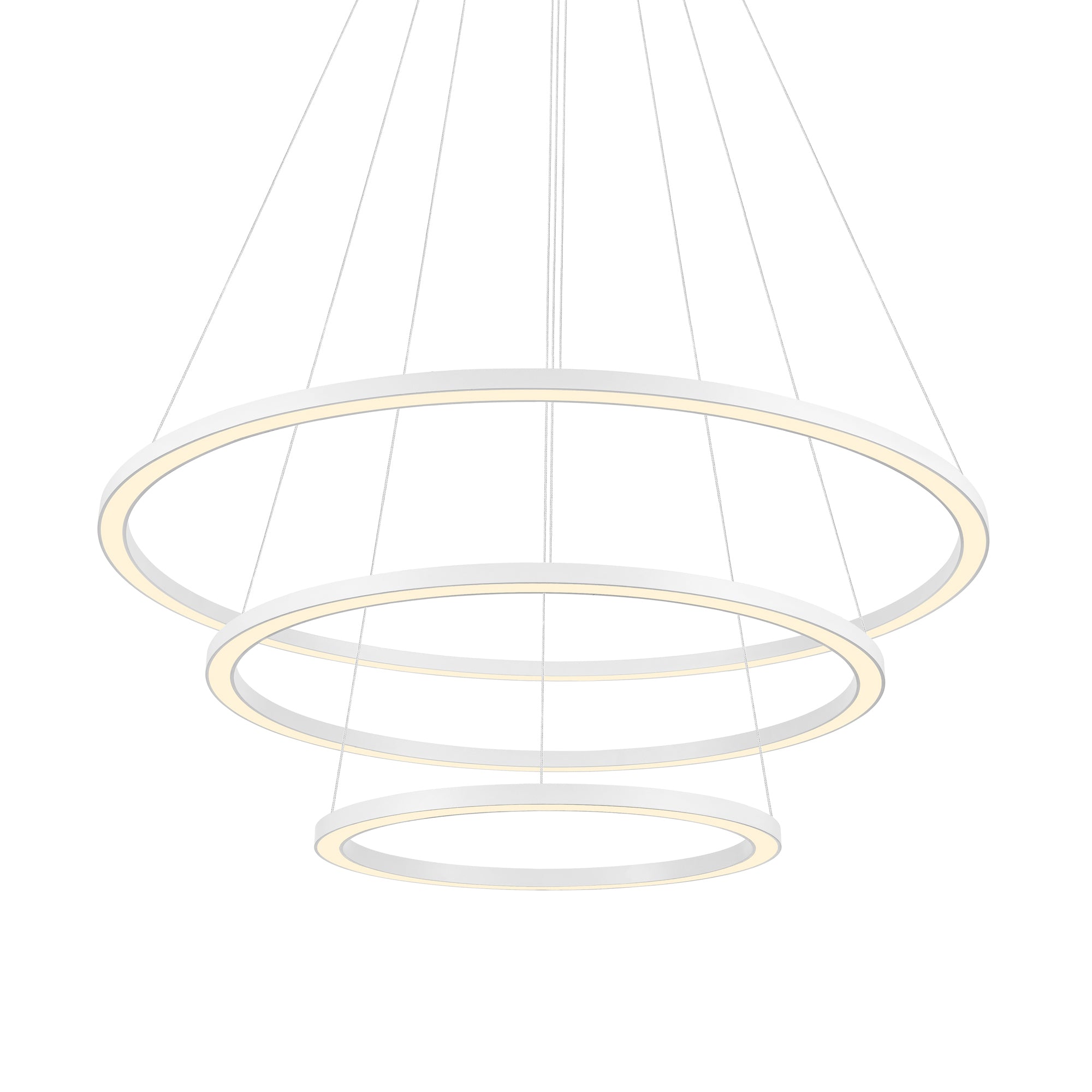Chalice Chandeliers White Finish 3 Rings