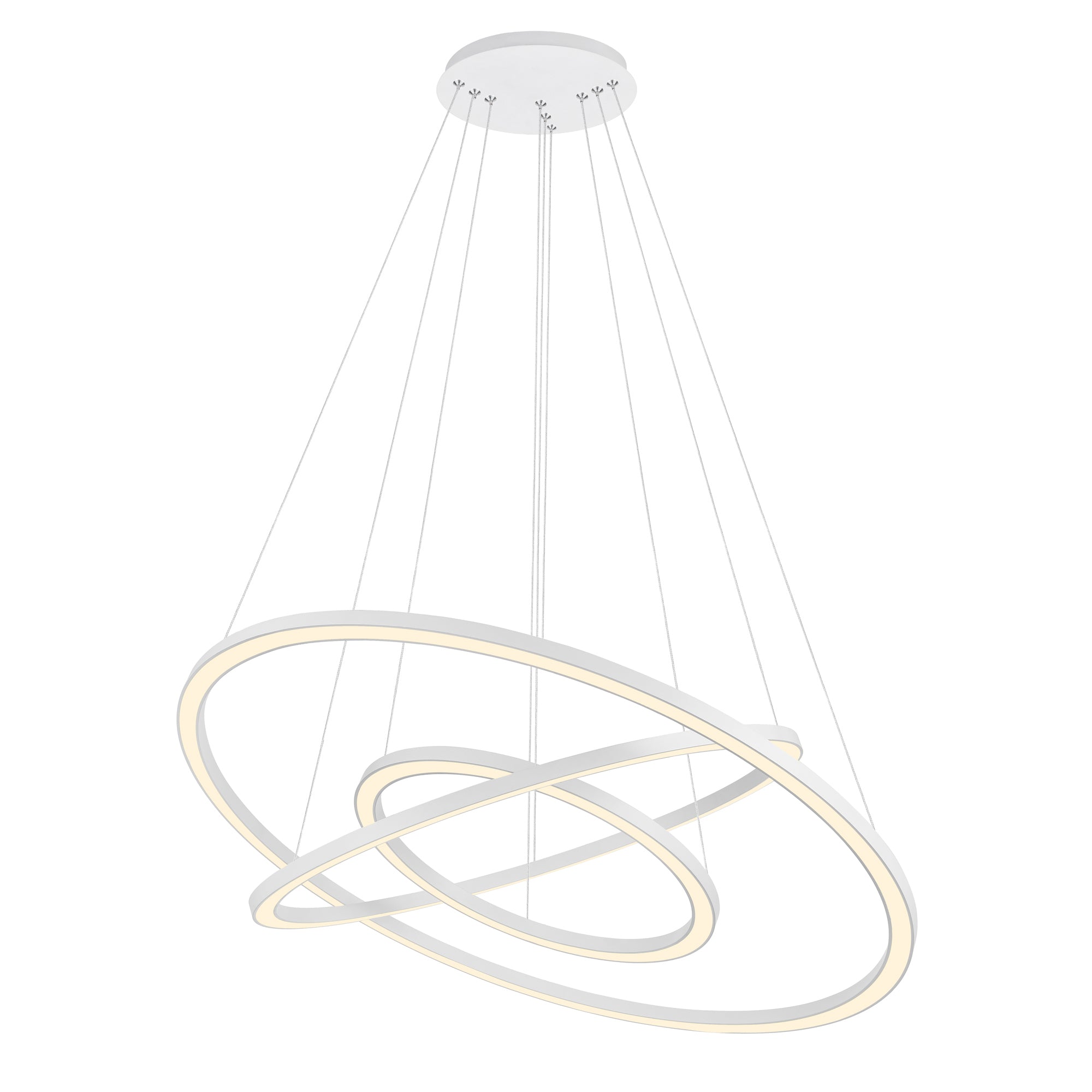 Chalice Chandeliers White Finish 3 Rings