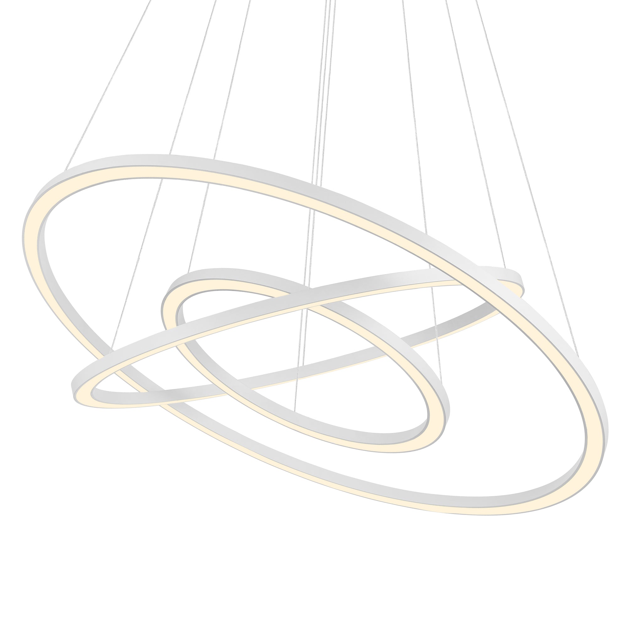 Chalice Chandeliers White Finish 3 Rings