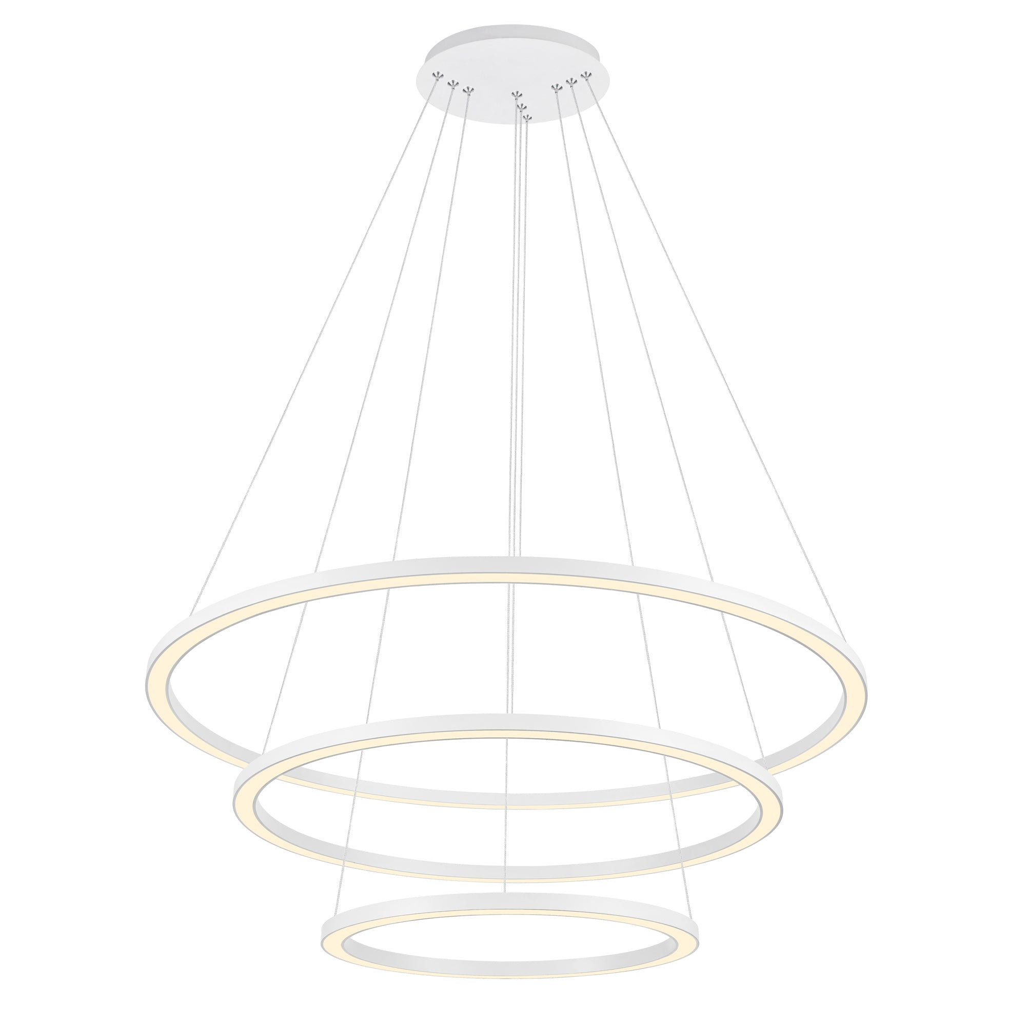 Chalice Chandeliers White Finish 3 Rings