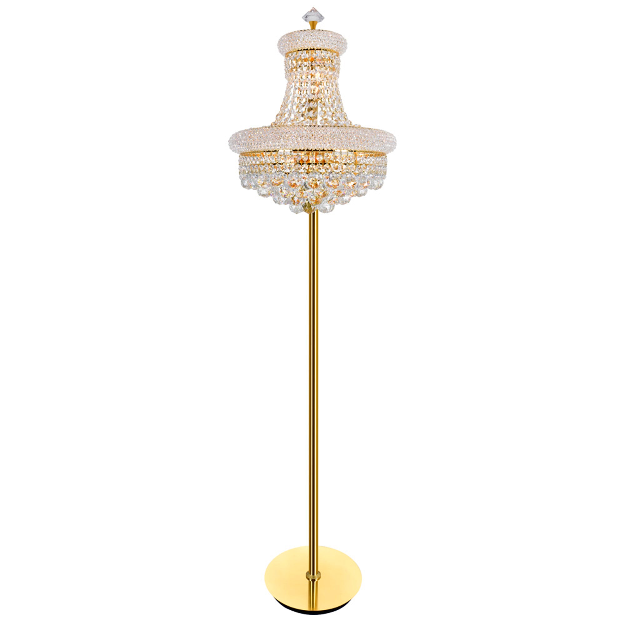 Empire Floor Lamps 8 Lights Gold Crystals