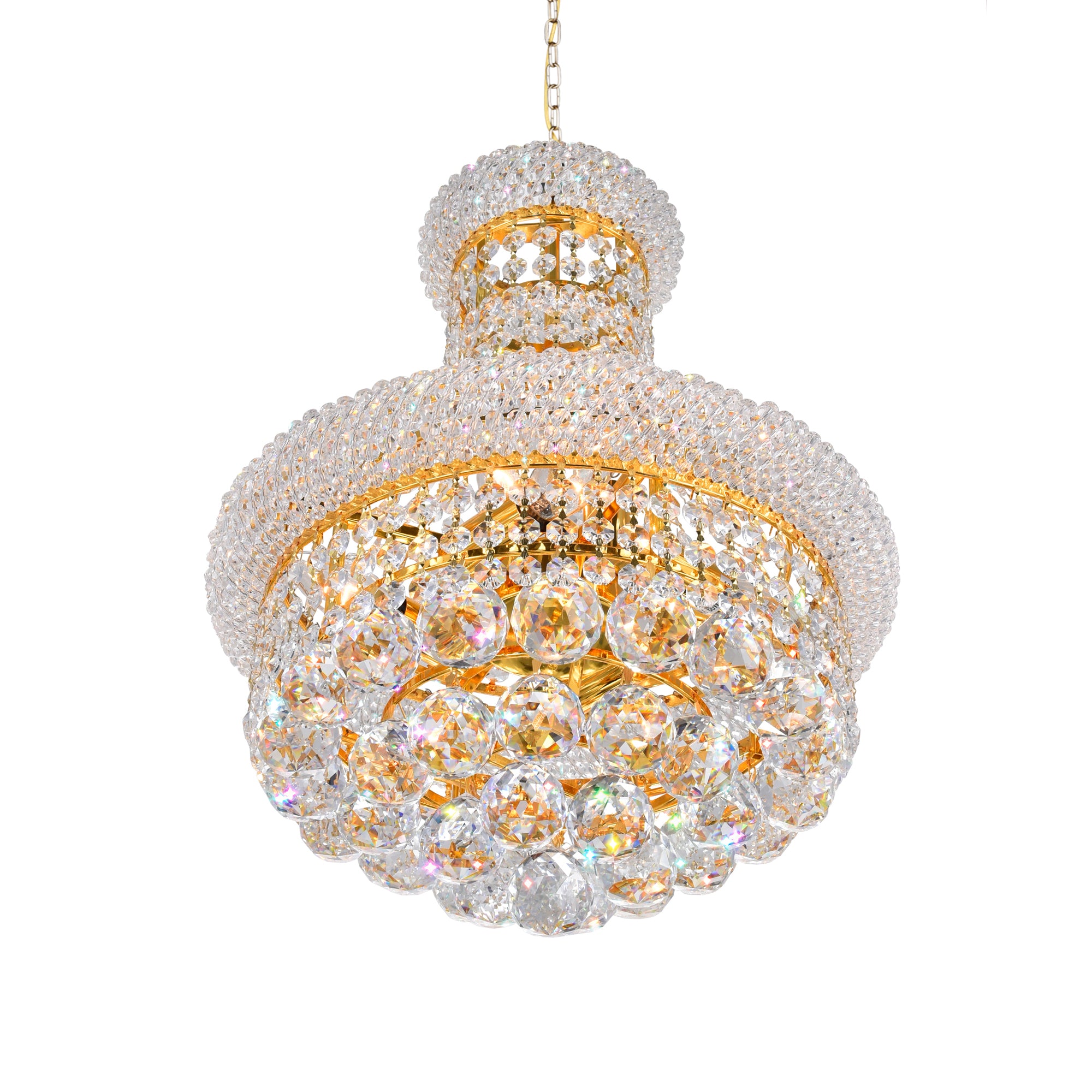 Empire Chandeliers Gold 6 Light Crystal