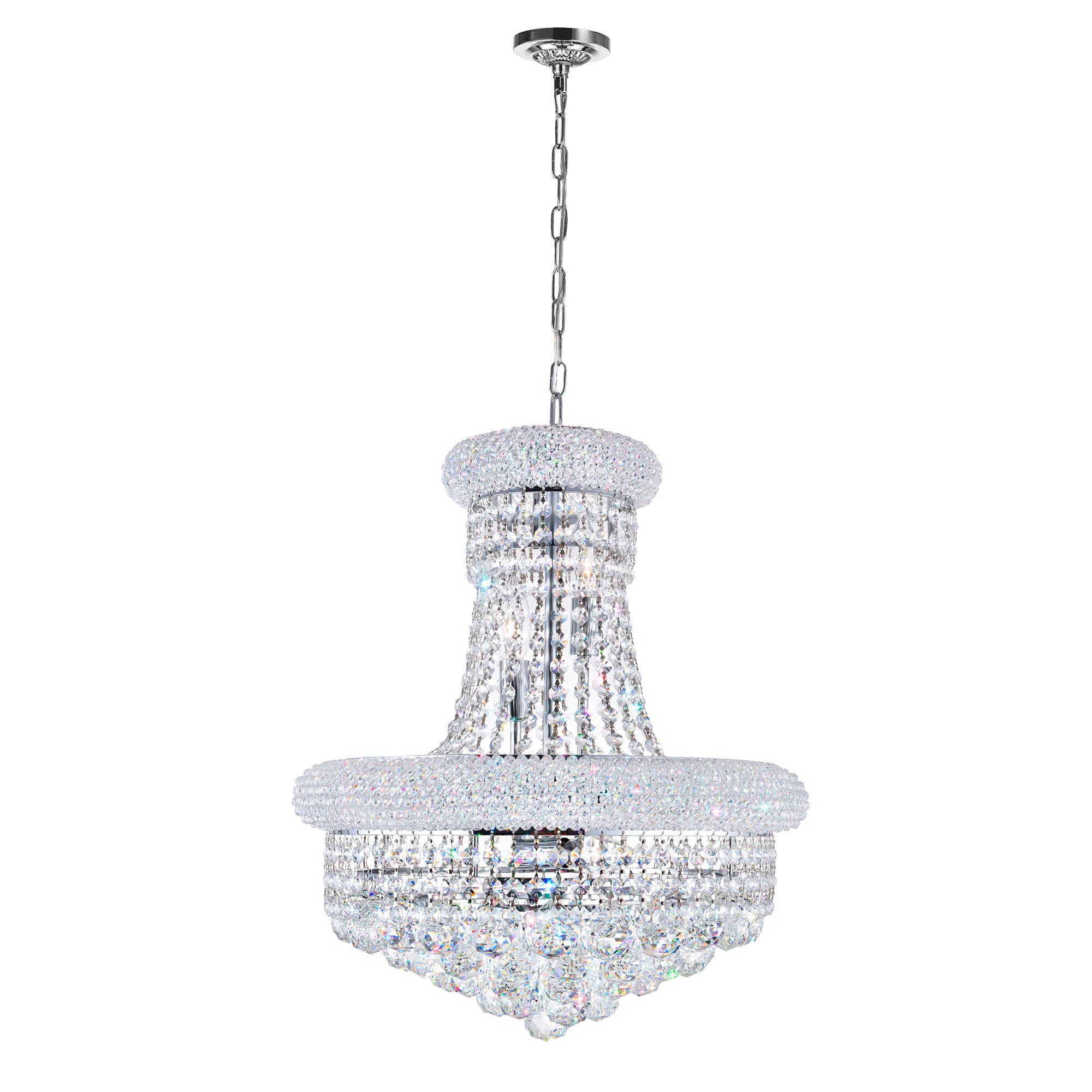 Empire Chandeliers 8 Light Chrome Crystal