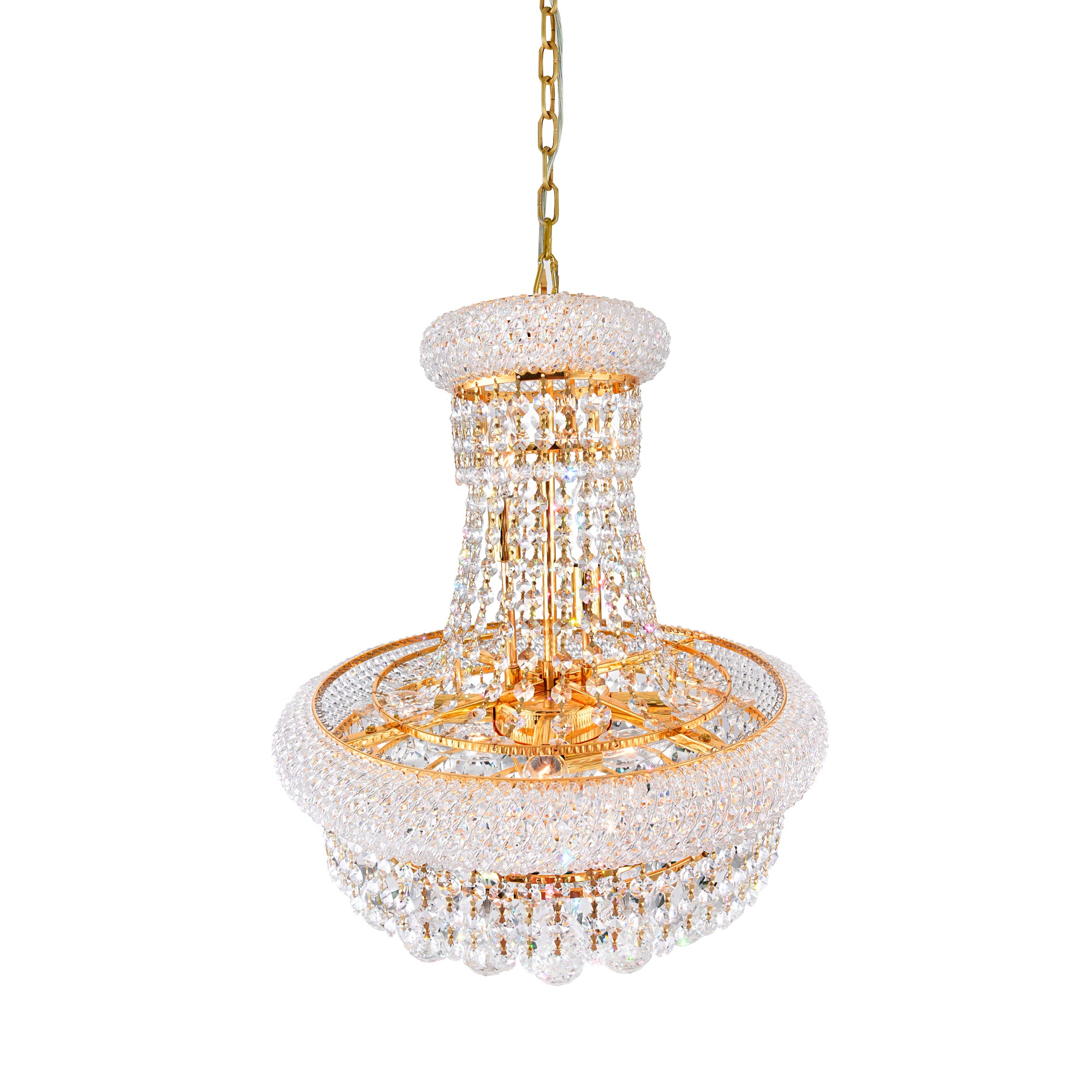 Empire Chandeliers 8 Light Gold Crystal