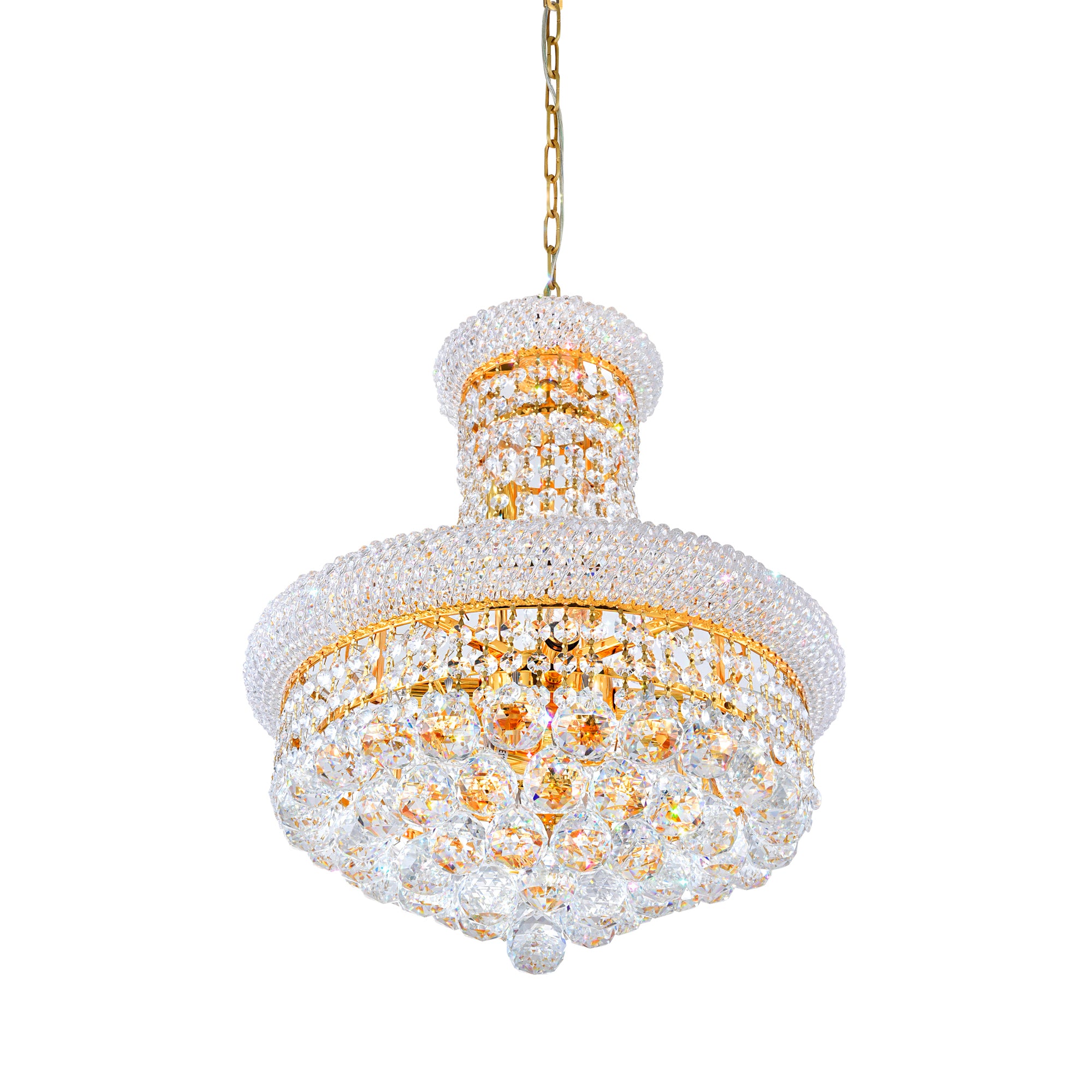Empire Chandeliers 8 Light Gold Crystal