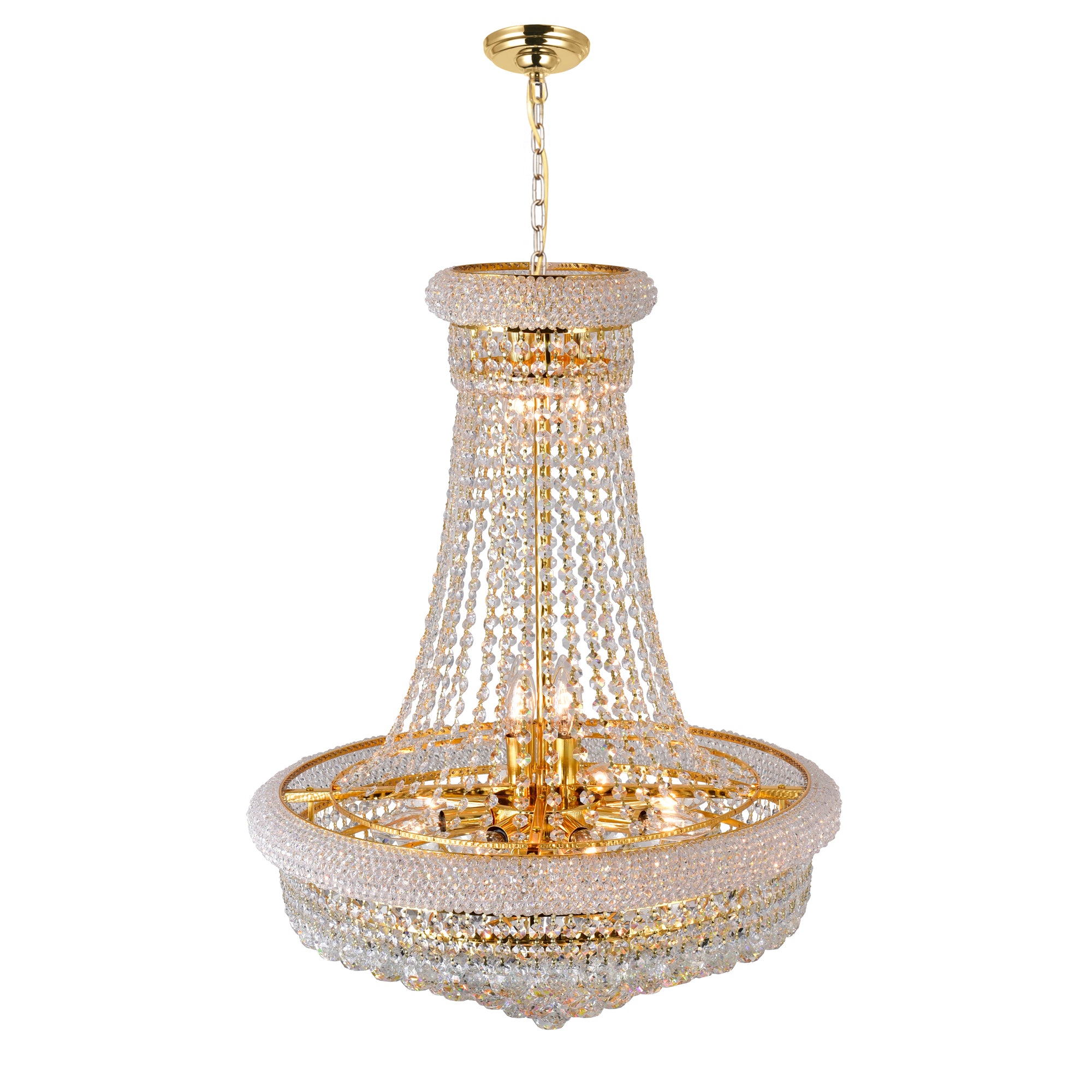 Empire Chandeliers 17 Light Gold Crystal