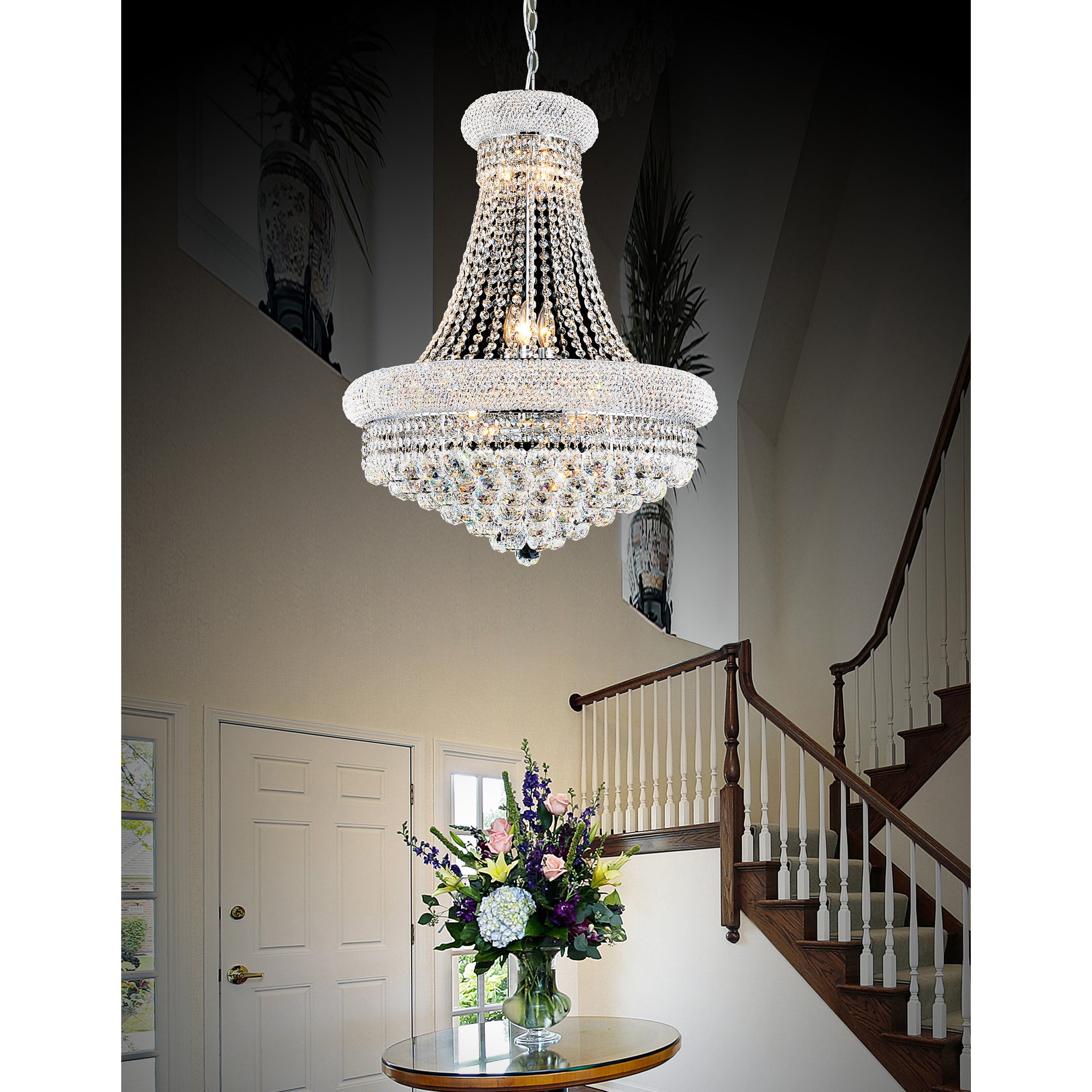 Empire Chandeliers 18 Light Chrome Crystal