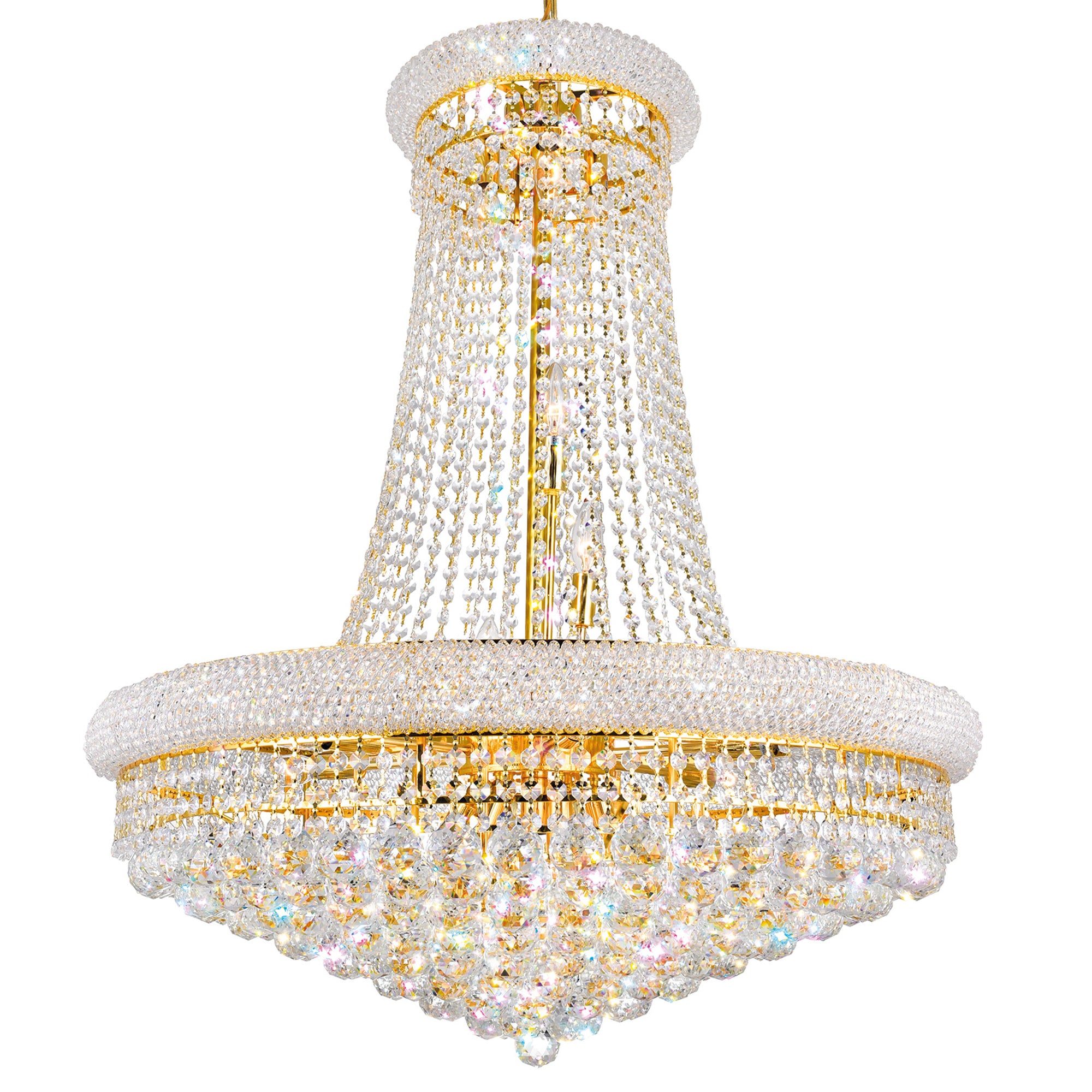 Empire Chandeliers 18 Lights Gold Crystal