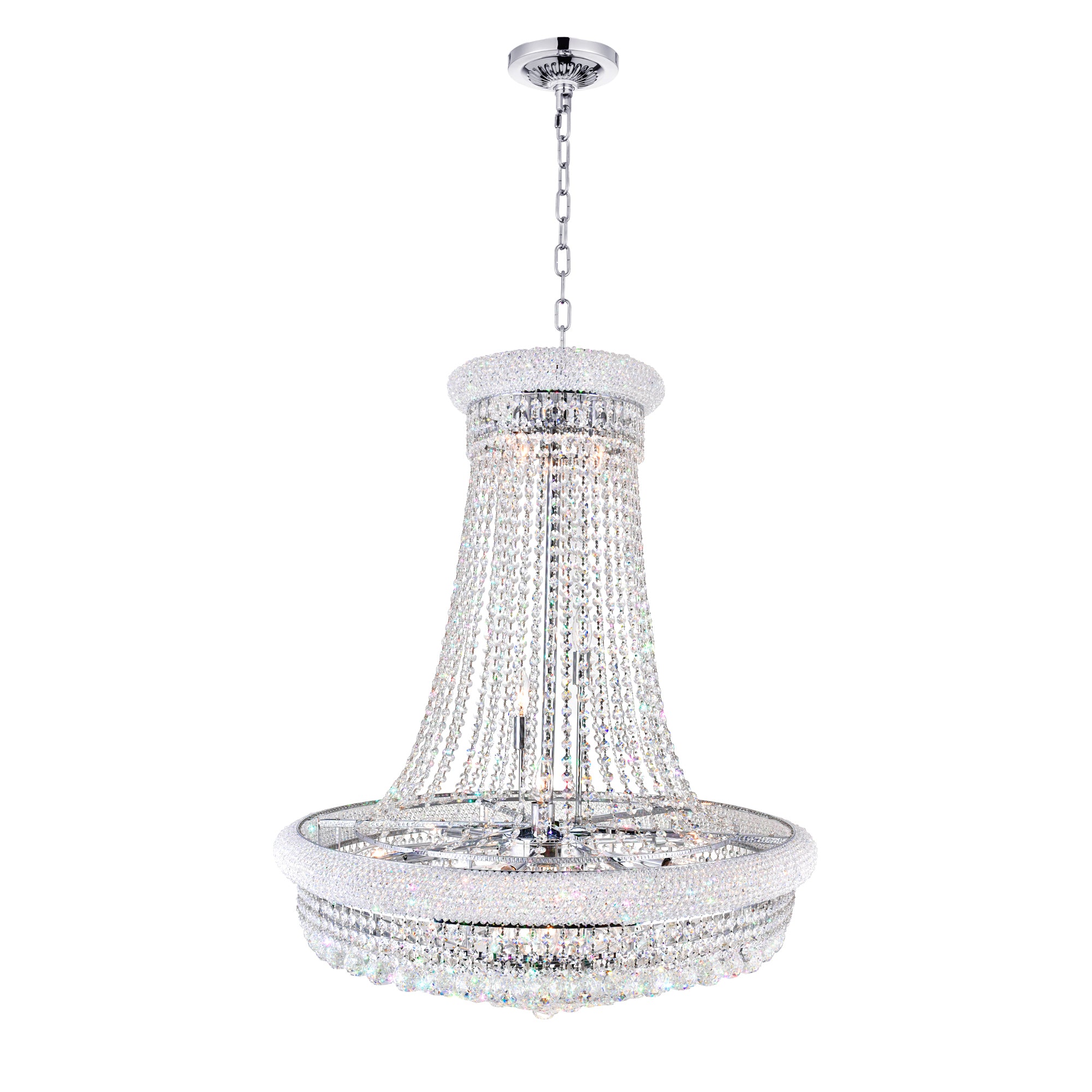 Empire Chandeliers 19 Light Chrome Crystal