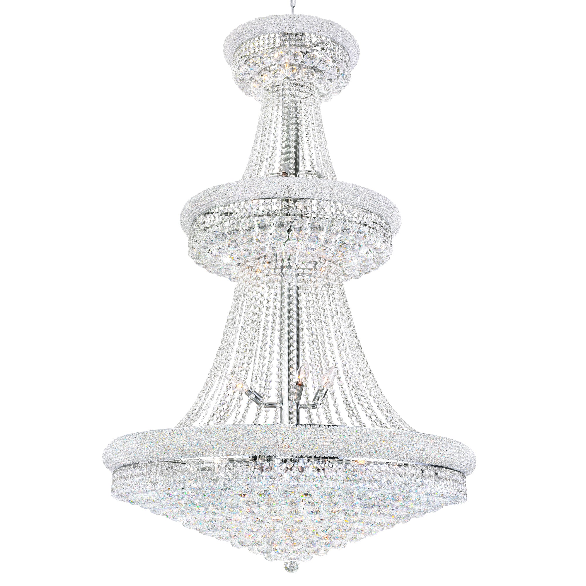 Empire Chandeliers 34 Light Chrome Crystal