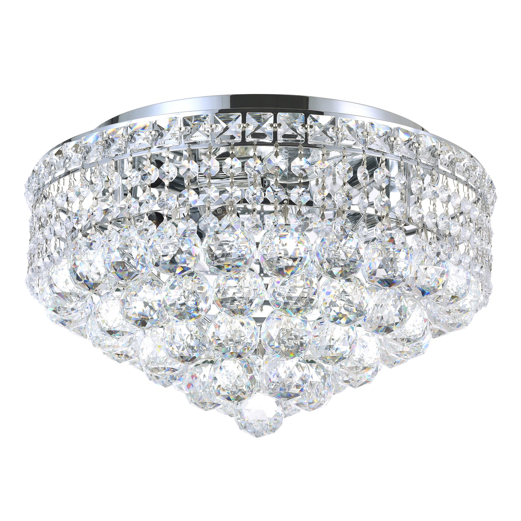 Luminous 5 Light Chrome Flush Mount Ceiling Fixture