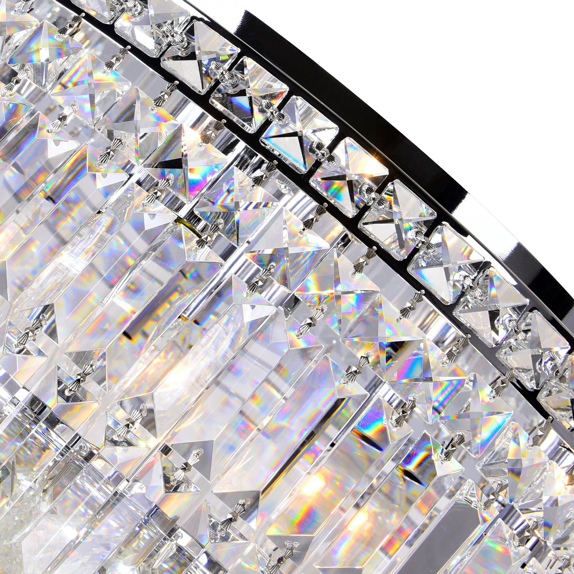 Colosseum 10 Light Chrome Flush Mount with Crystals