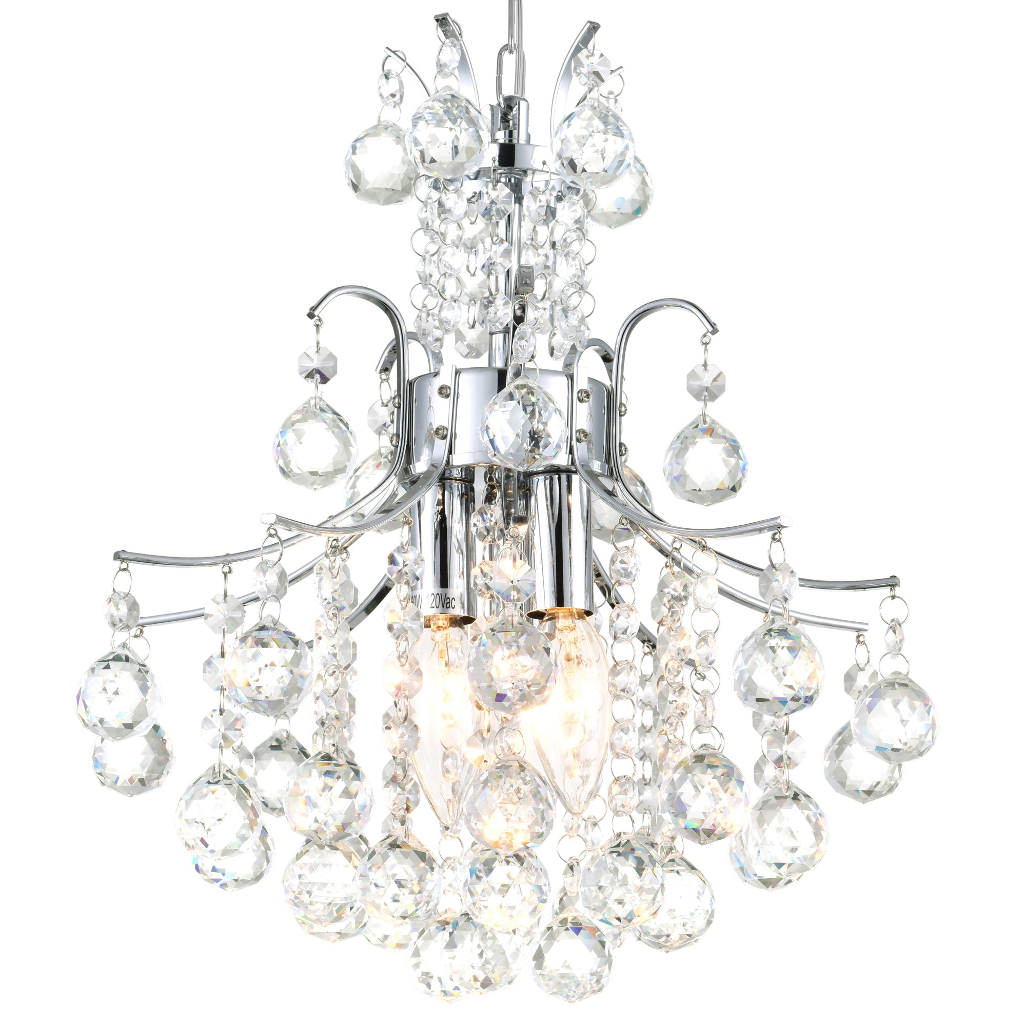 Princess Chandeliers 3 Light Chrome Crystal