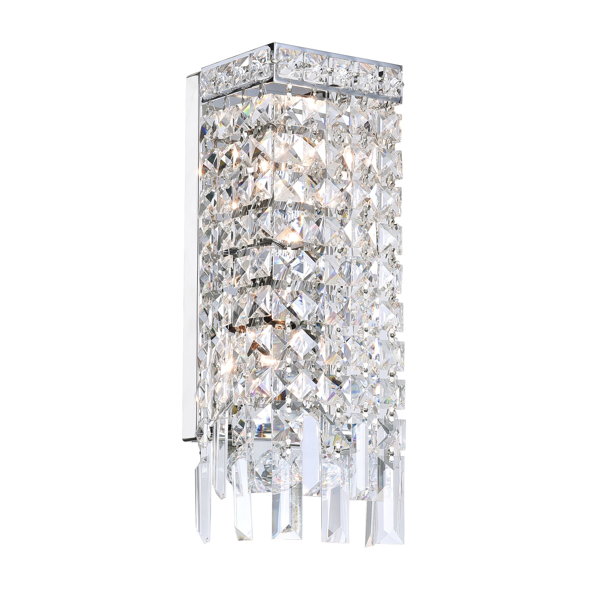 Colosseum 2 Light Chrome Wall Sconce with Crystals