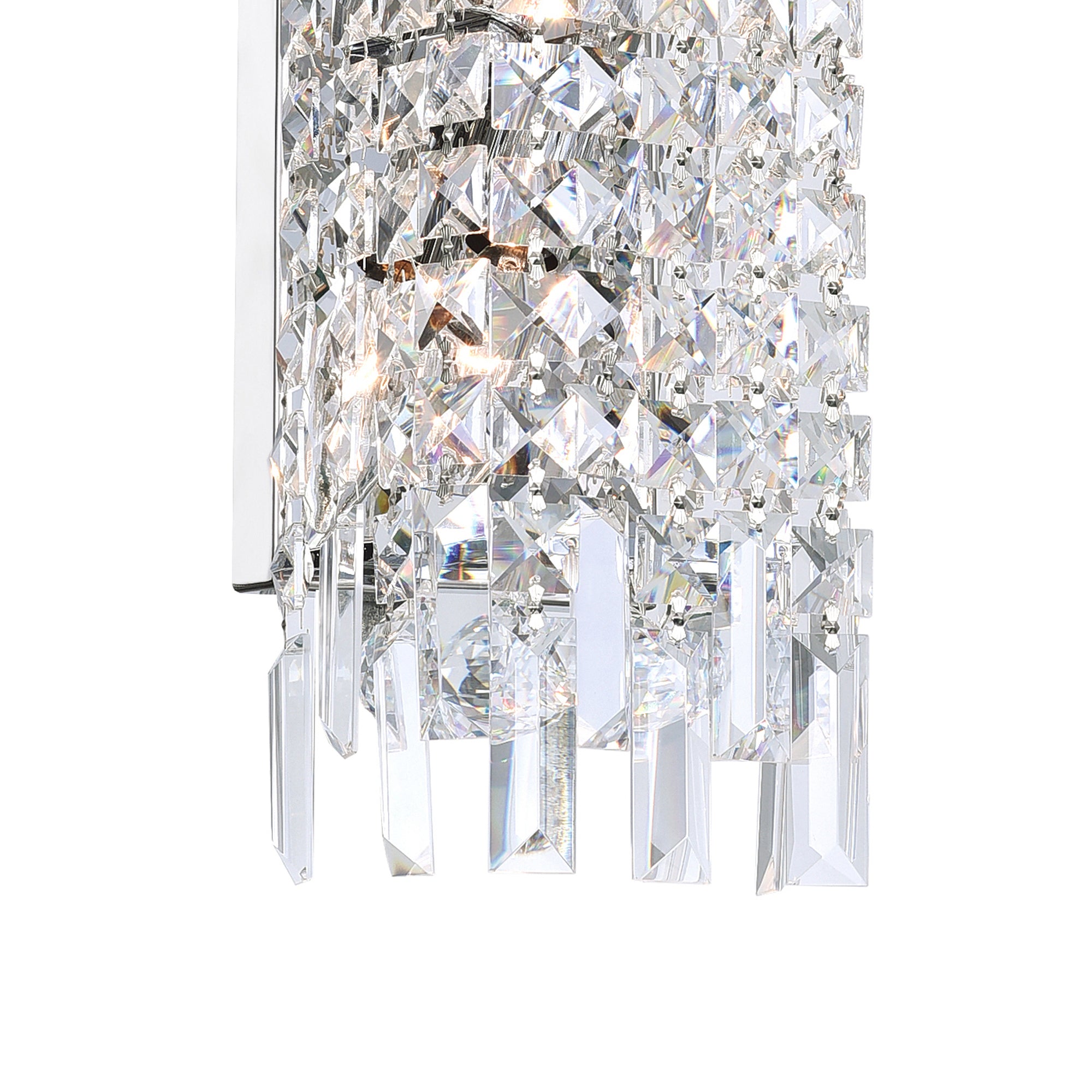 Colosseum 2 Light Chrome Wall Sconce with Crystals
