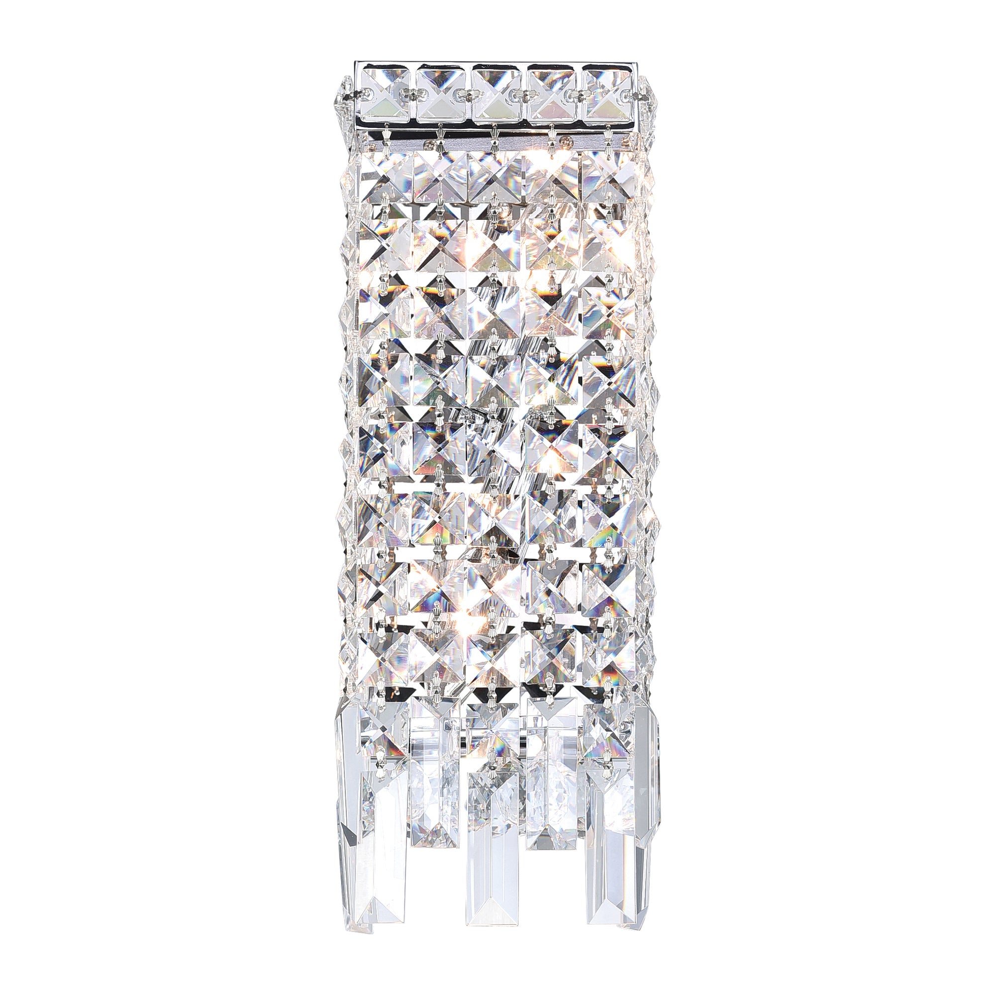 Colosseum 2 Light Chrome Wall Sconce with Crystals