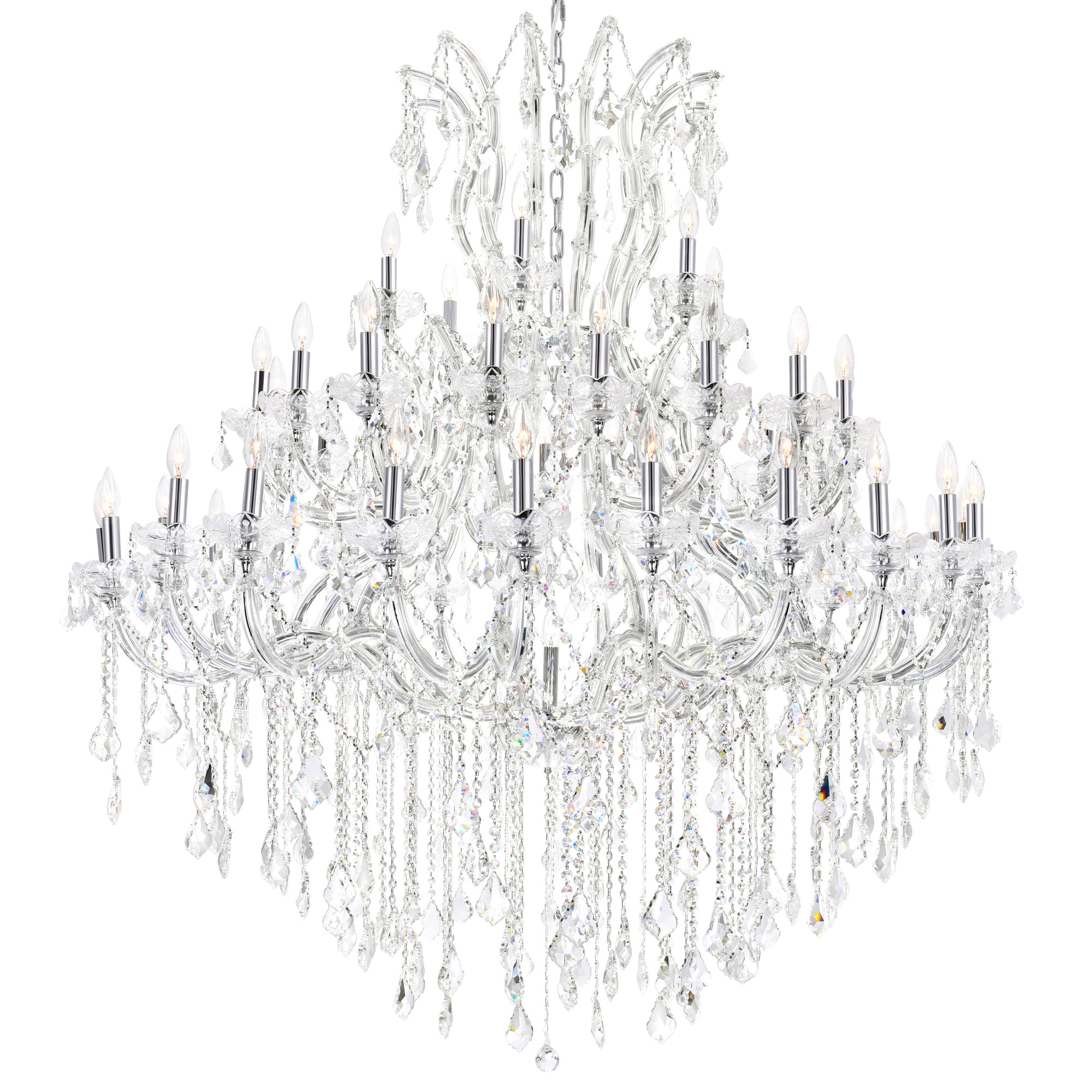 Maria Chandeliers 49 Light Chrome Crystal
