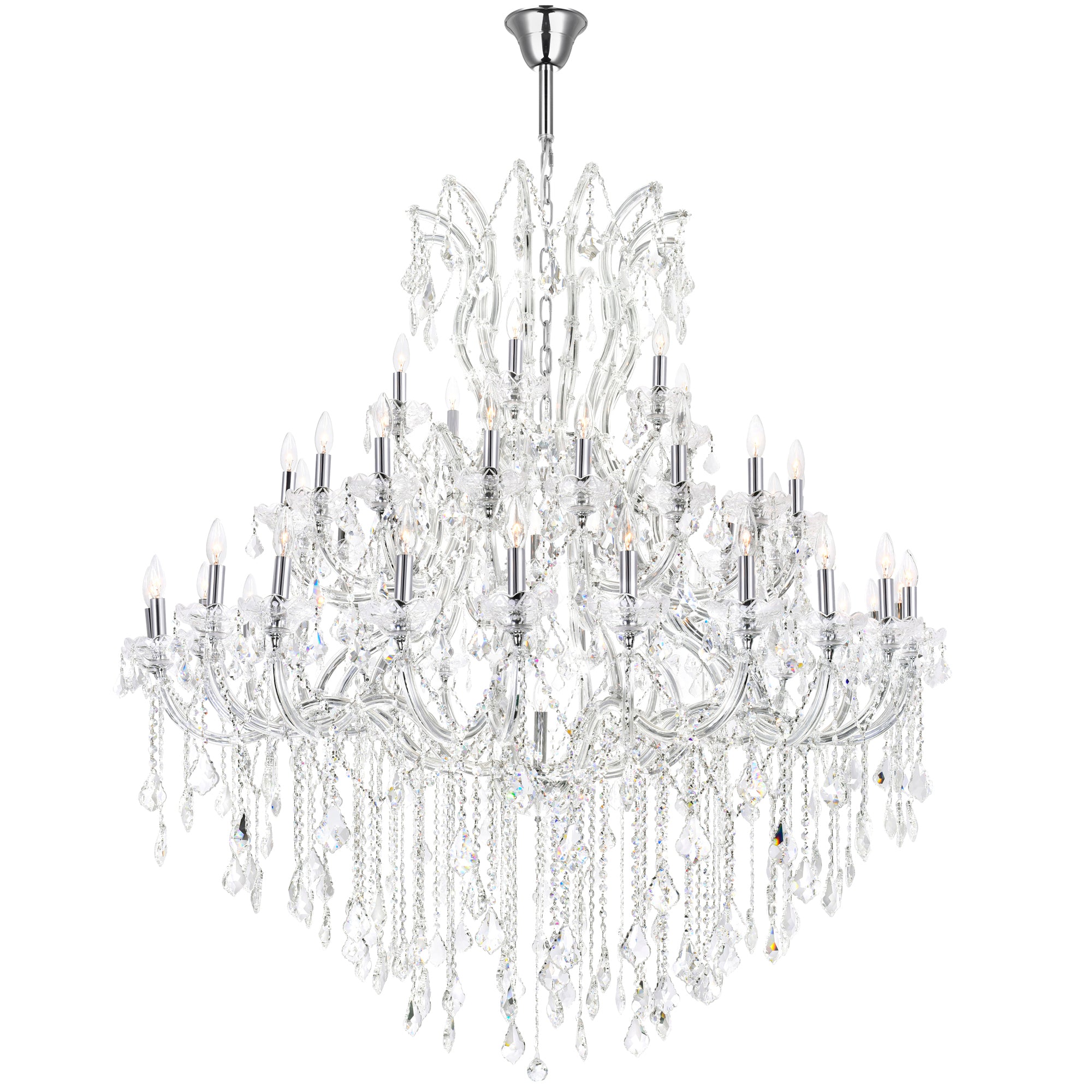 Maria Chandeliers 49 Light Chrome Crystal