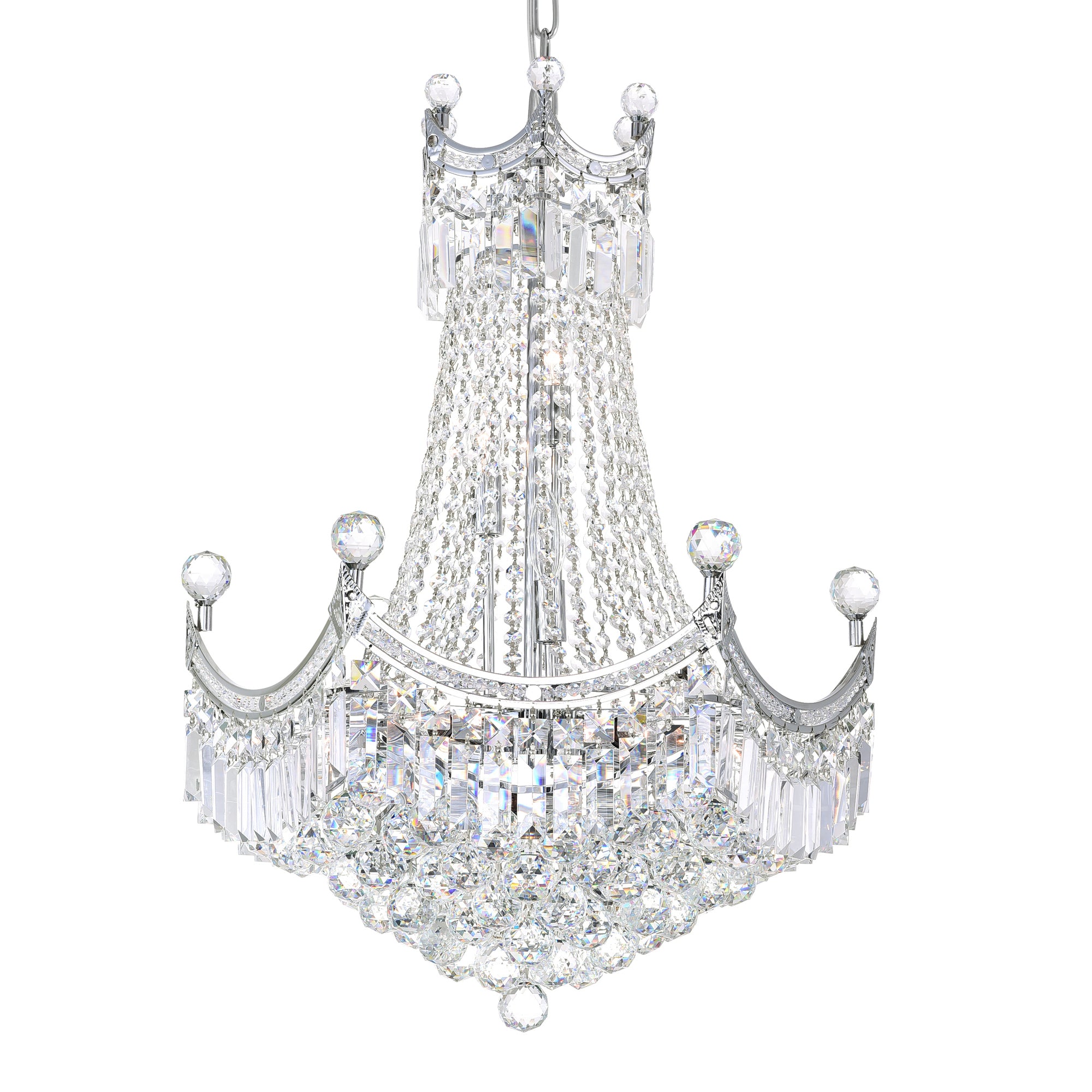 Amanda 11 Light Chrome Chandelier Down Fixture