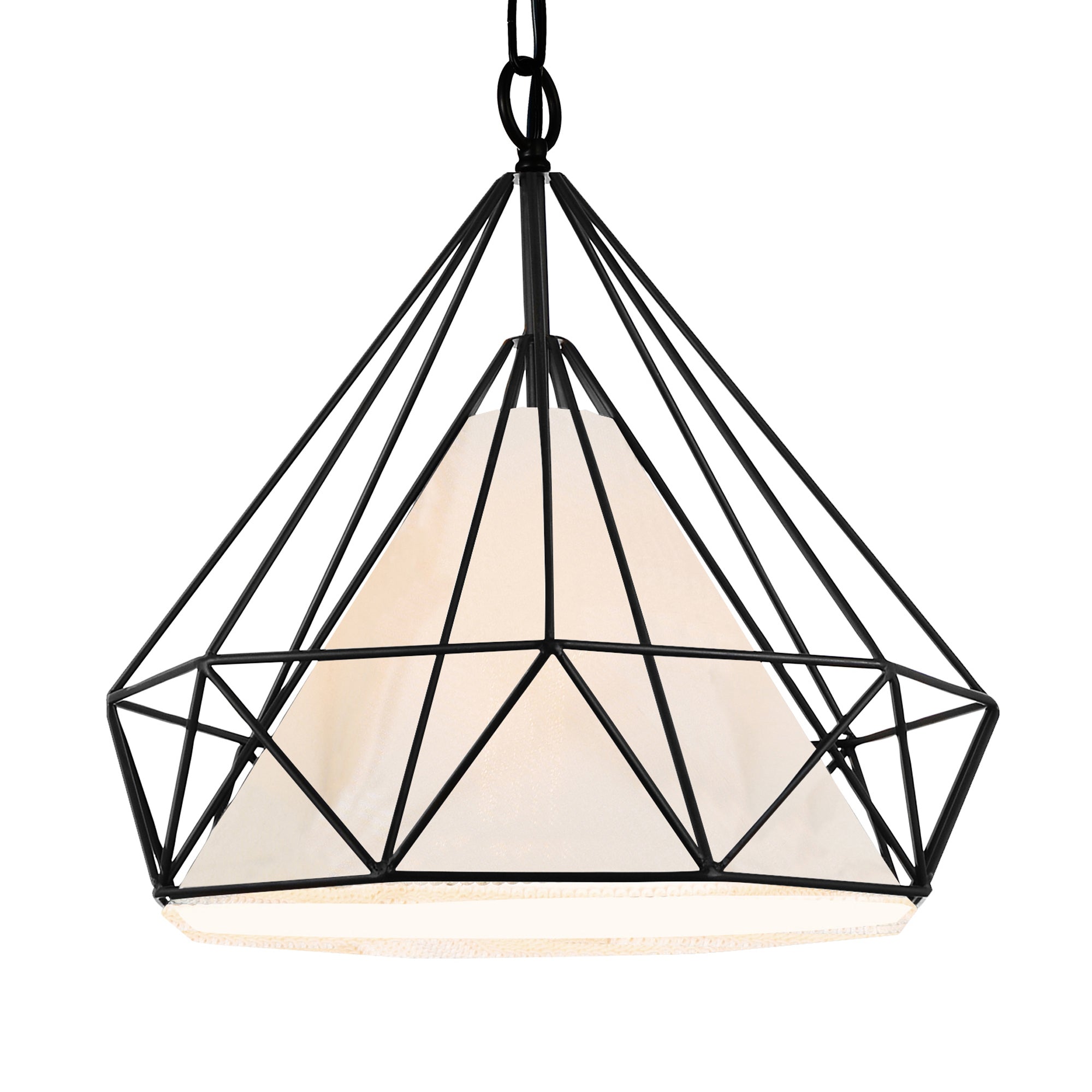 Diamond 1 Light Black Pendant Light