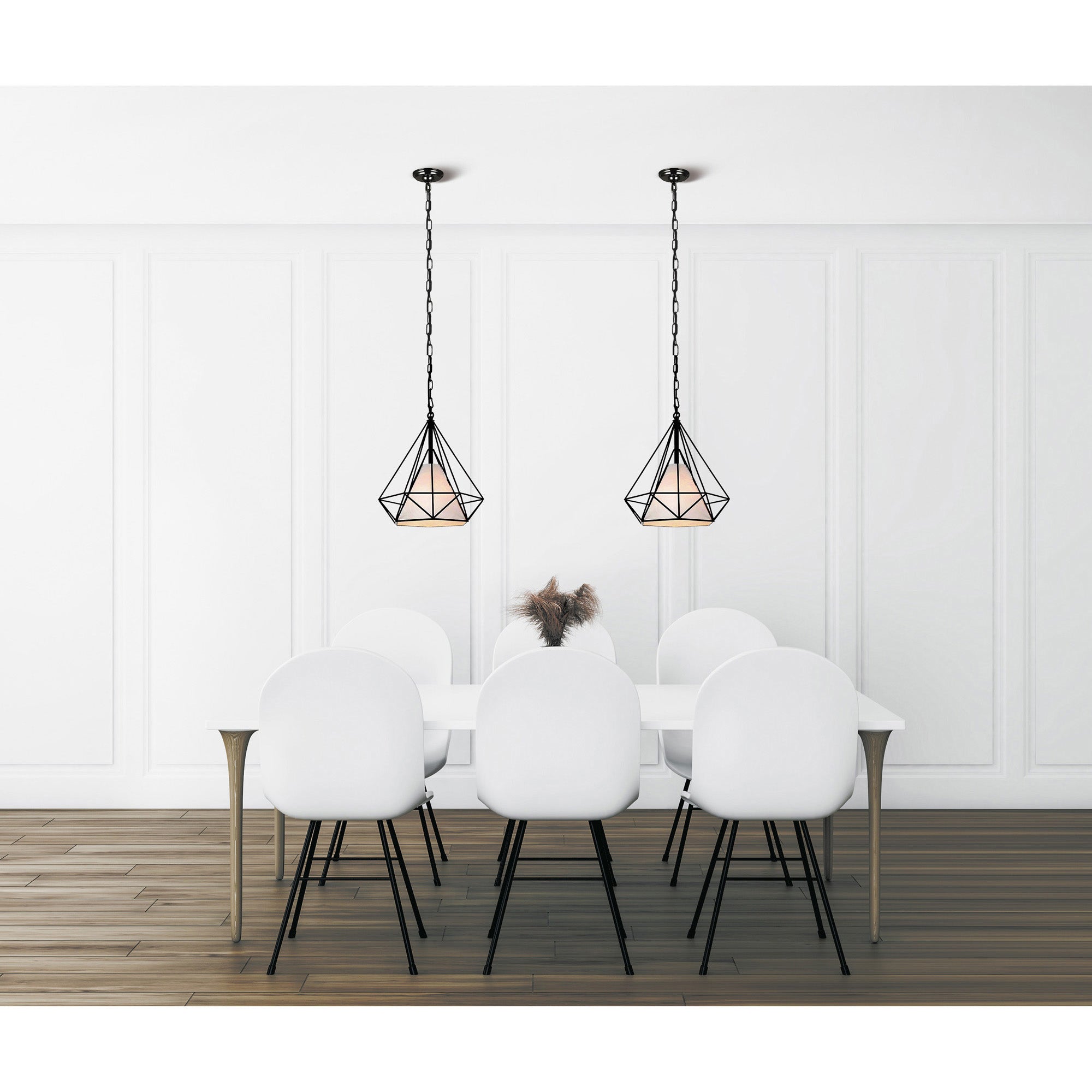 Diamond 1 Light Black Pendant Light