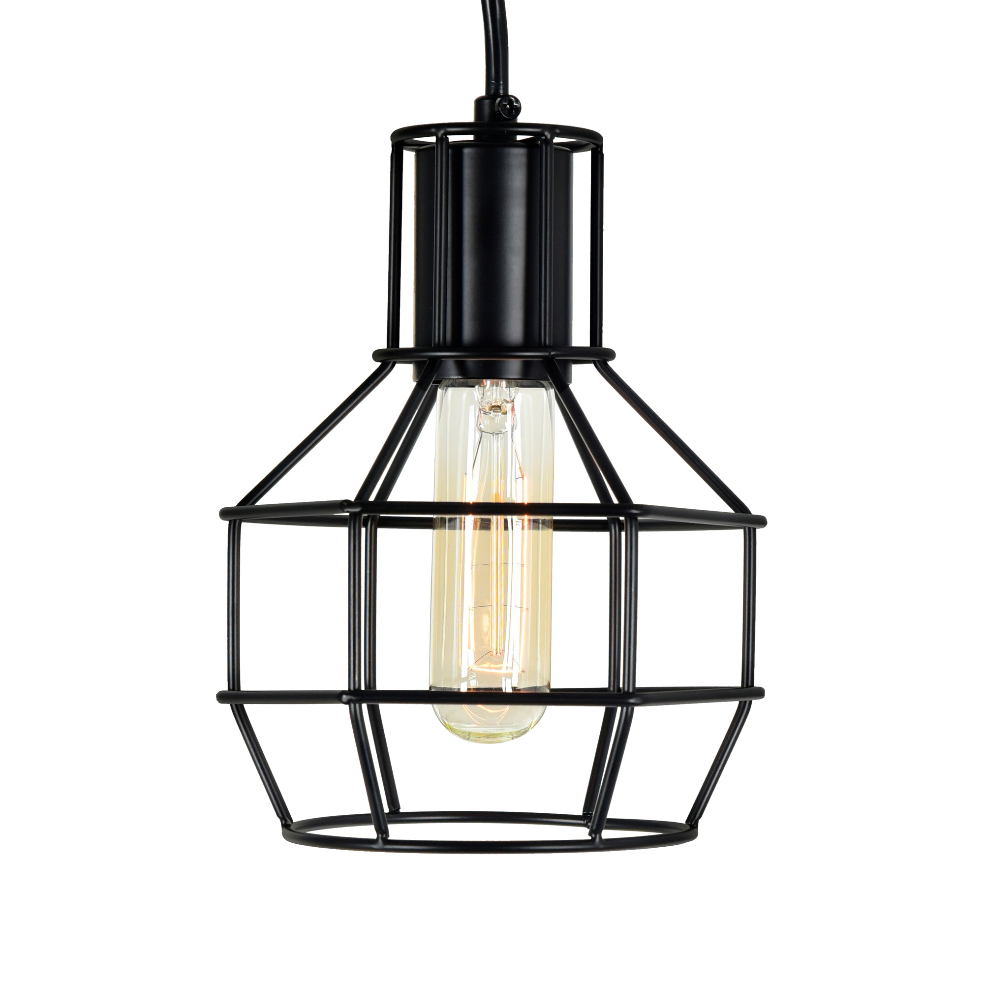 Secure 1 Light Black Mini Pendant Light