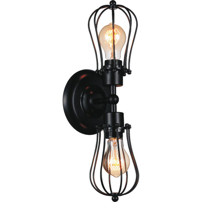 Tomaso 2 Light Black Wall Sconce