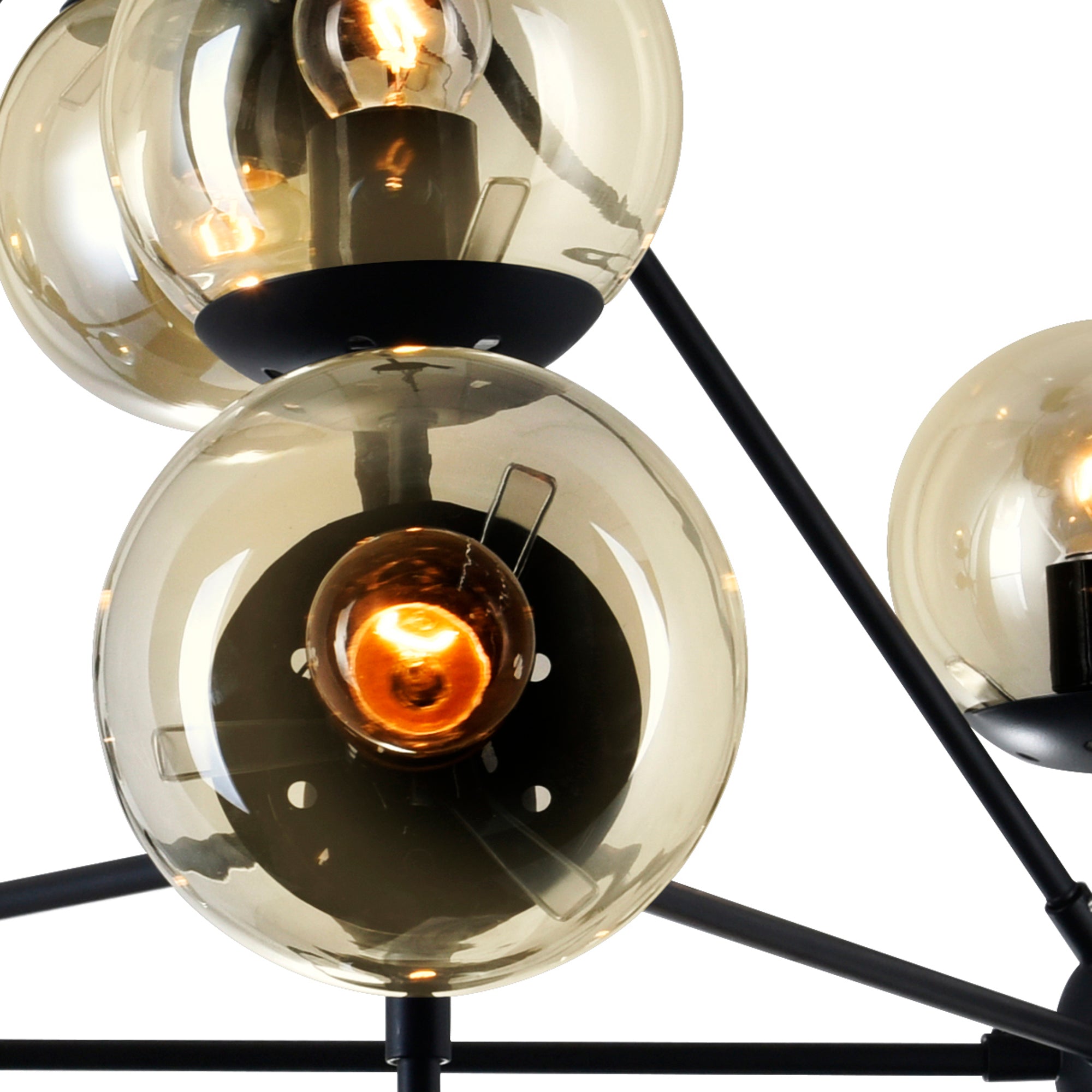 Glow 10 Light 39in Black Chandelier