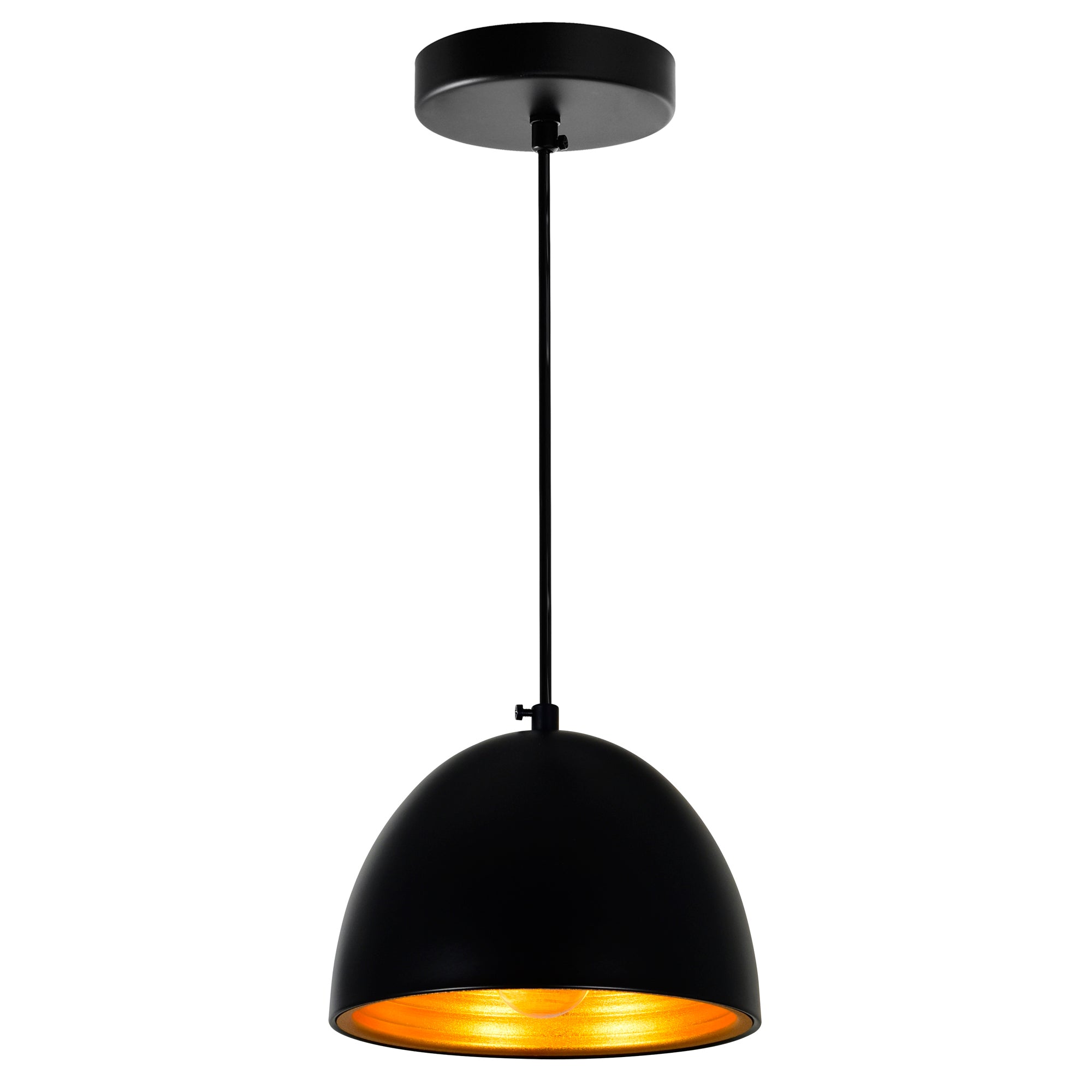 Modest 1 Light 7in Black Down Pendant Light