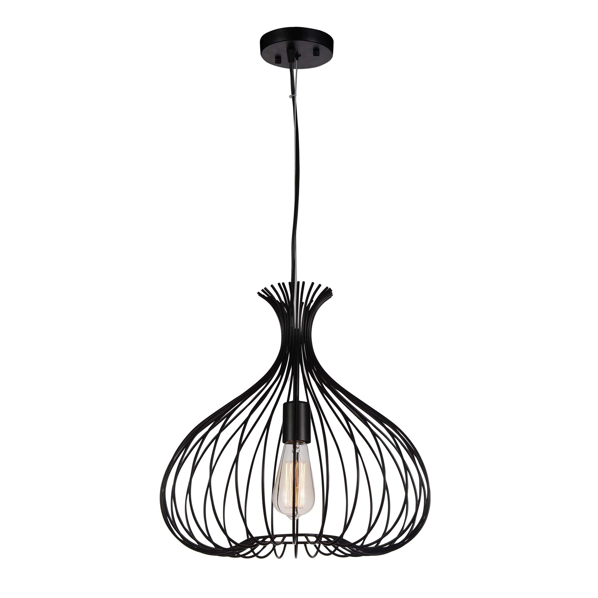 Darleen 1 Light 16in Black Pendant Light