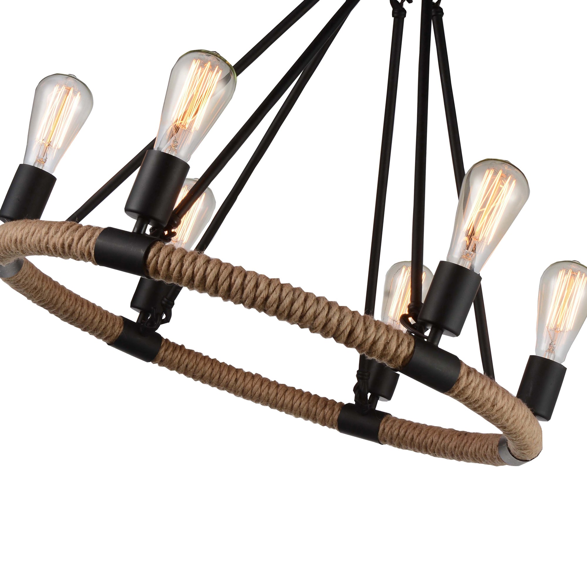Ganges 6 Light Up Black Chandelier