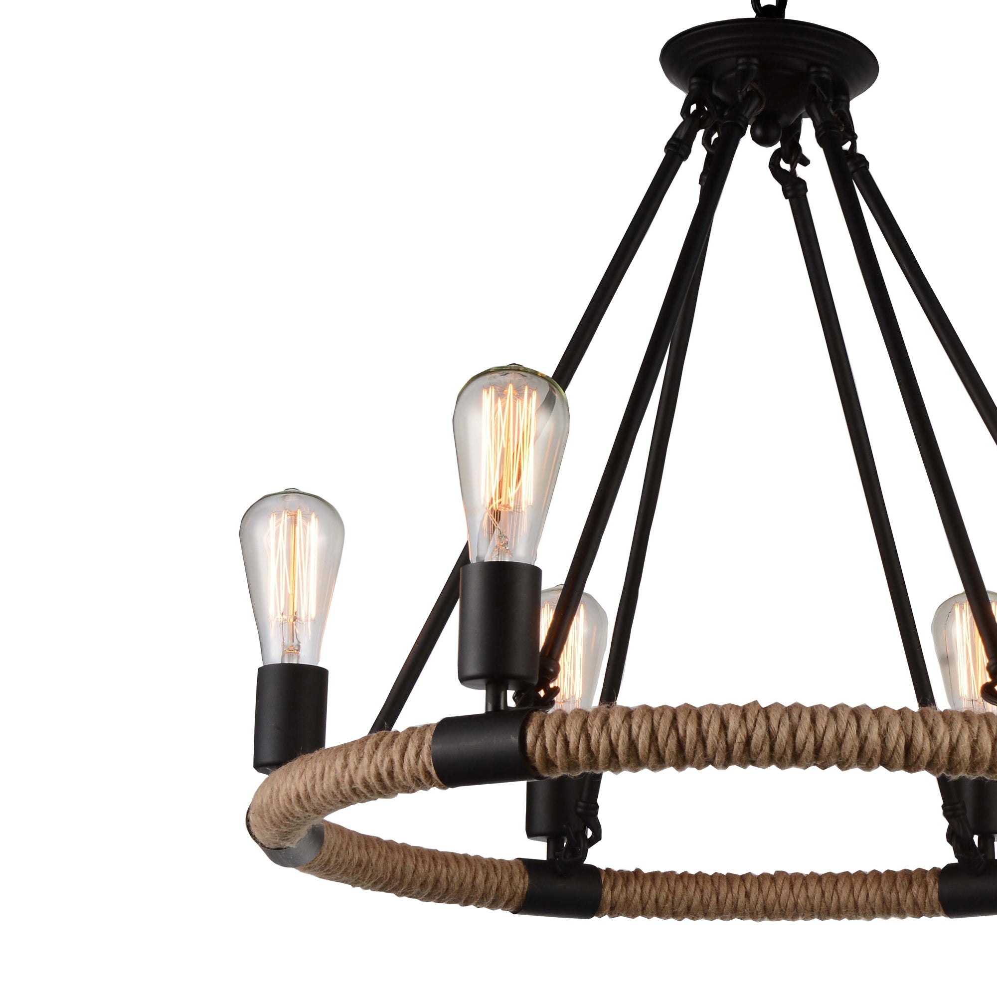 Ganges 6 Light Up Black Chandelier