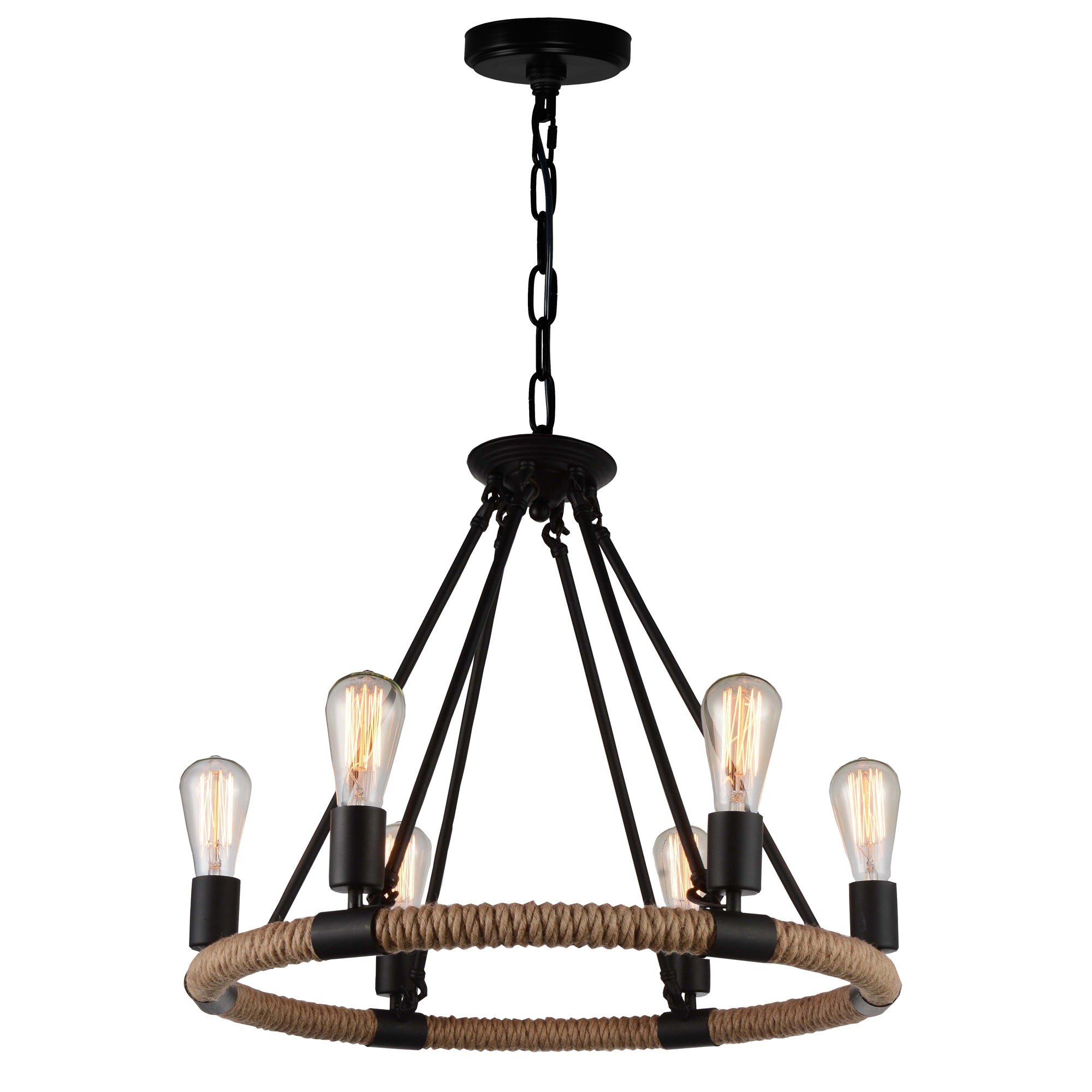 Ganges 6 Light Up Black Chandelier