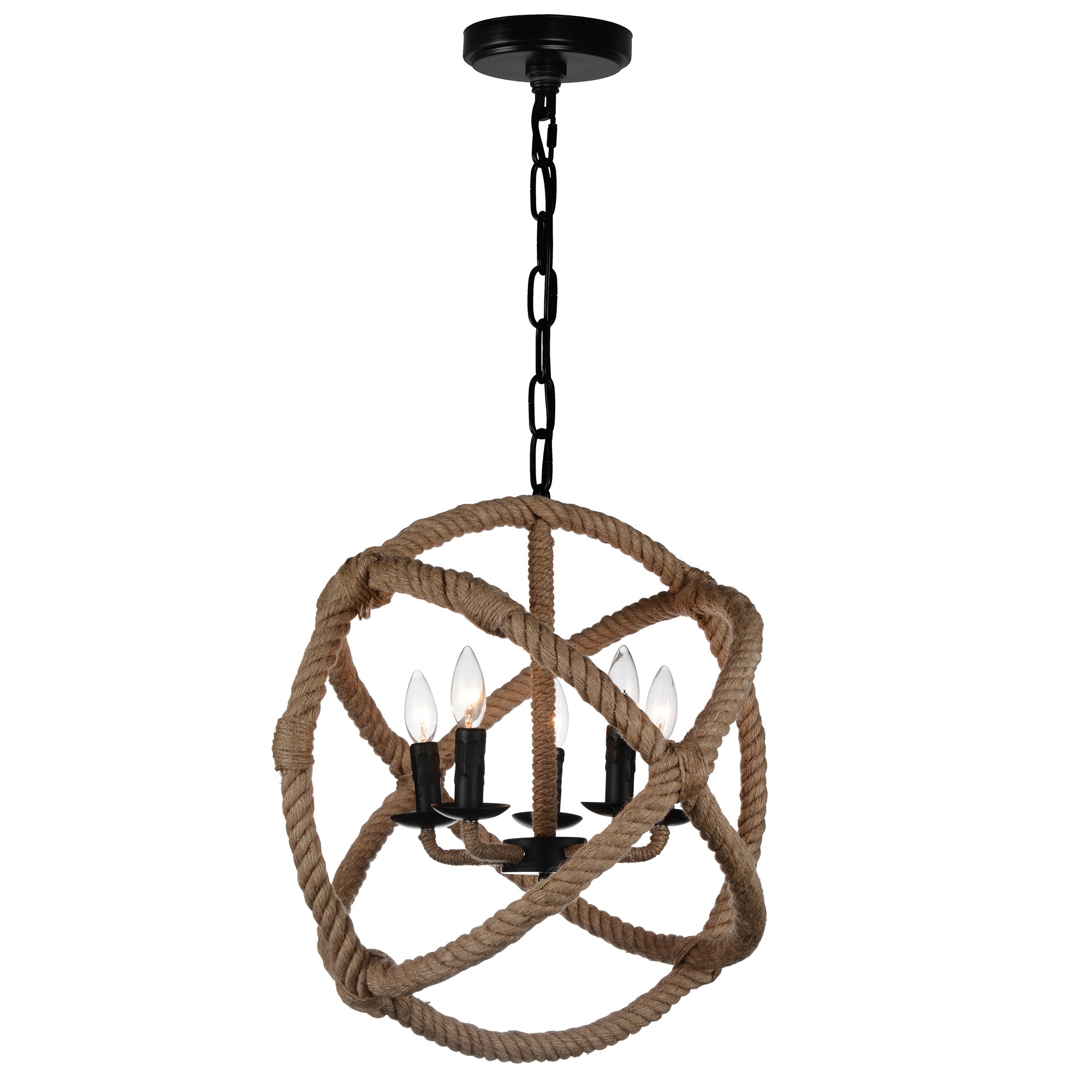 Padma 5 Light 21in Black Chandelier