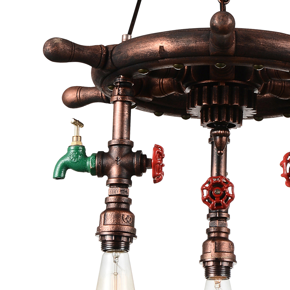 Manor 3 Light Down copper Chandelier