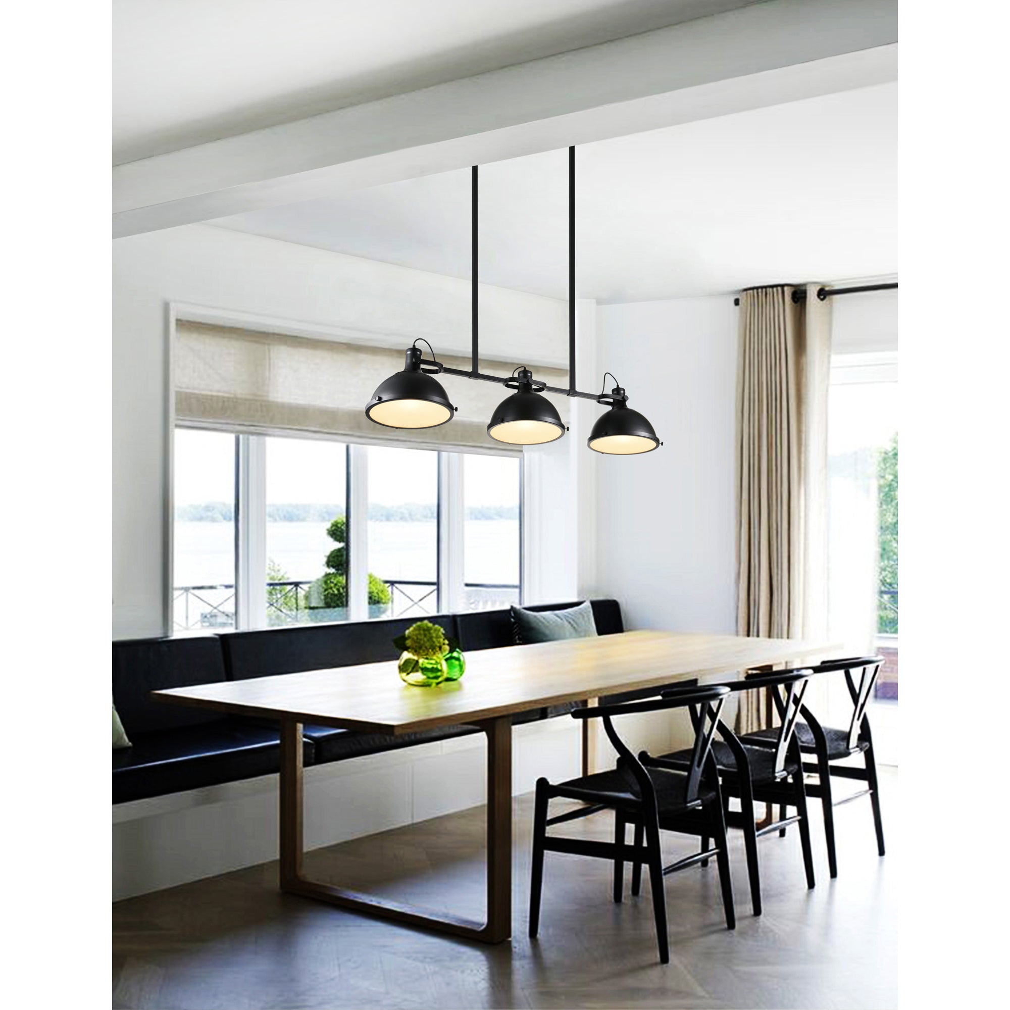Strum Black Chandelier Island Light