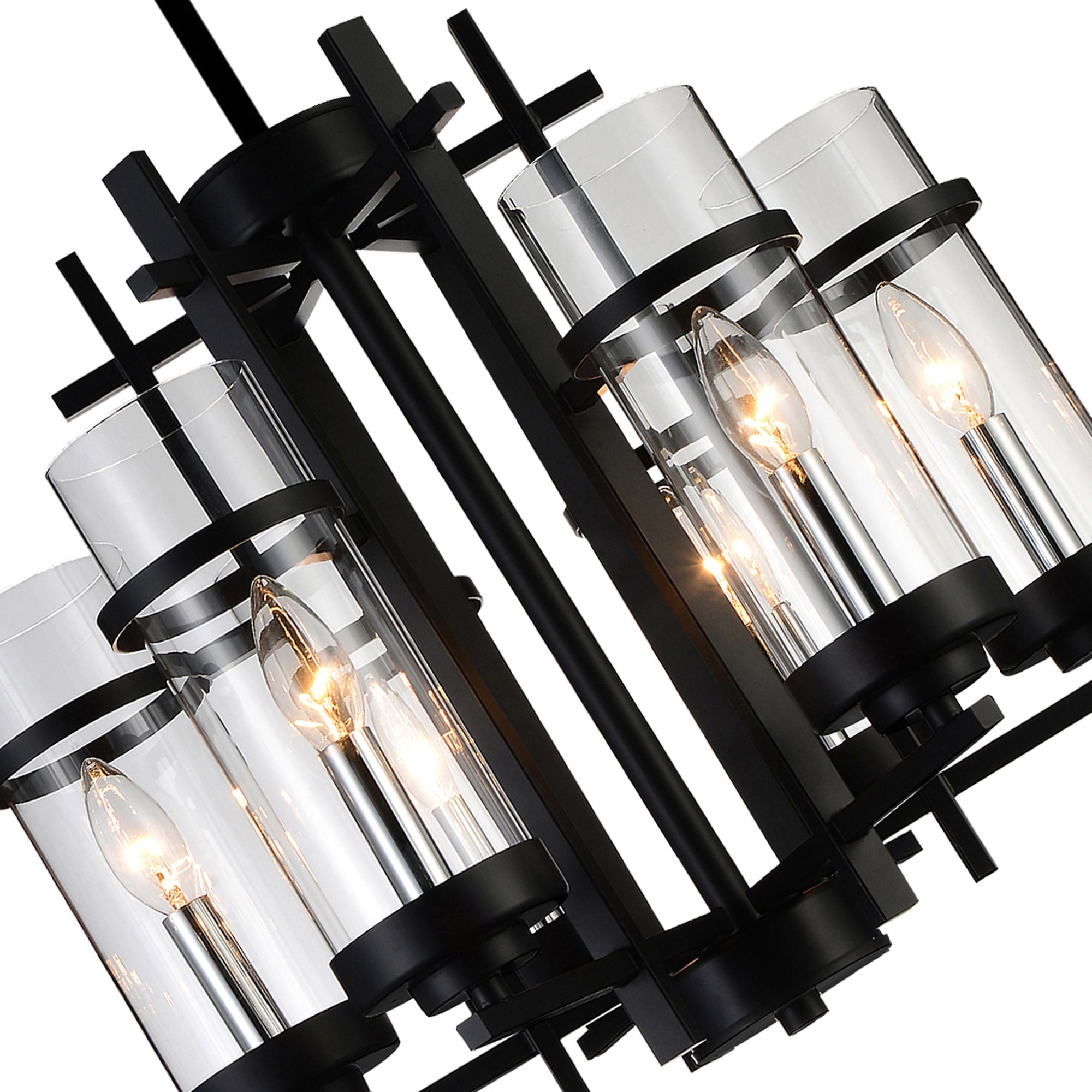 Sierra Chandeliers 6 Light Black Glass