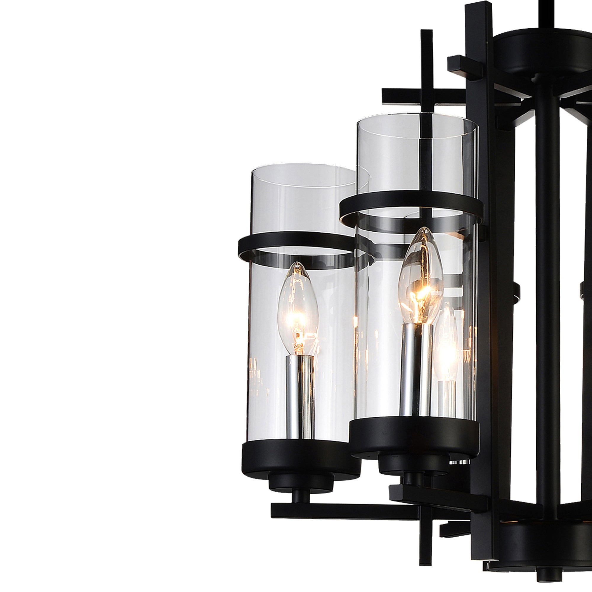 Sierra Chandeliers 6 Light Black Glass