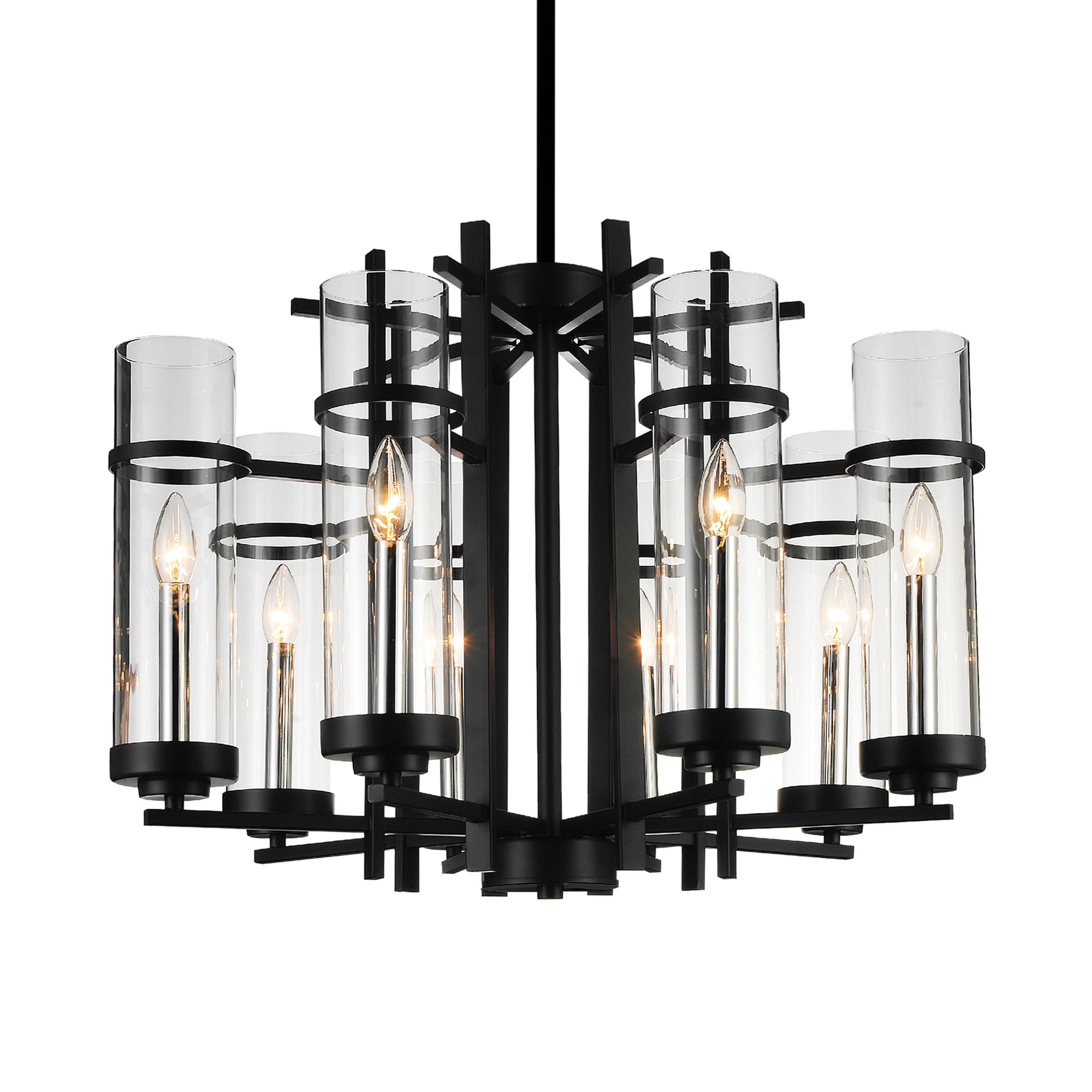 Sierra Chandeliers Black 8 Lights