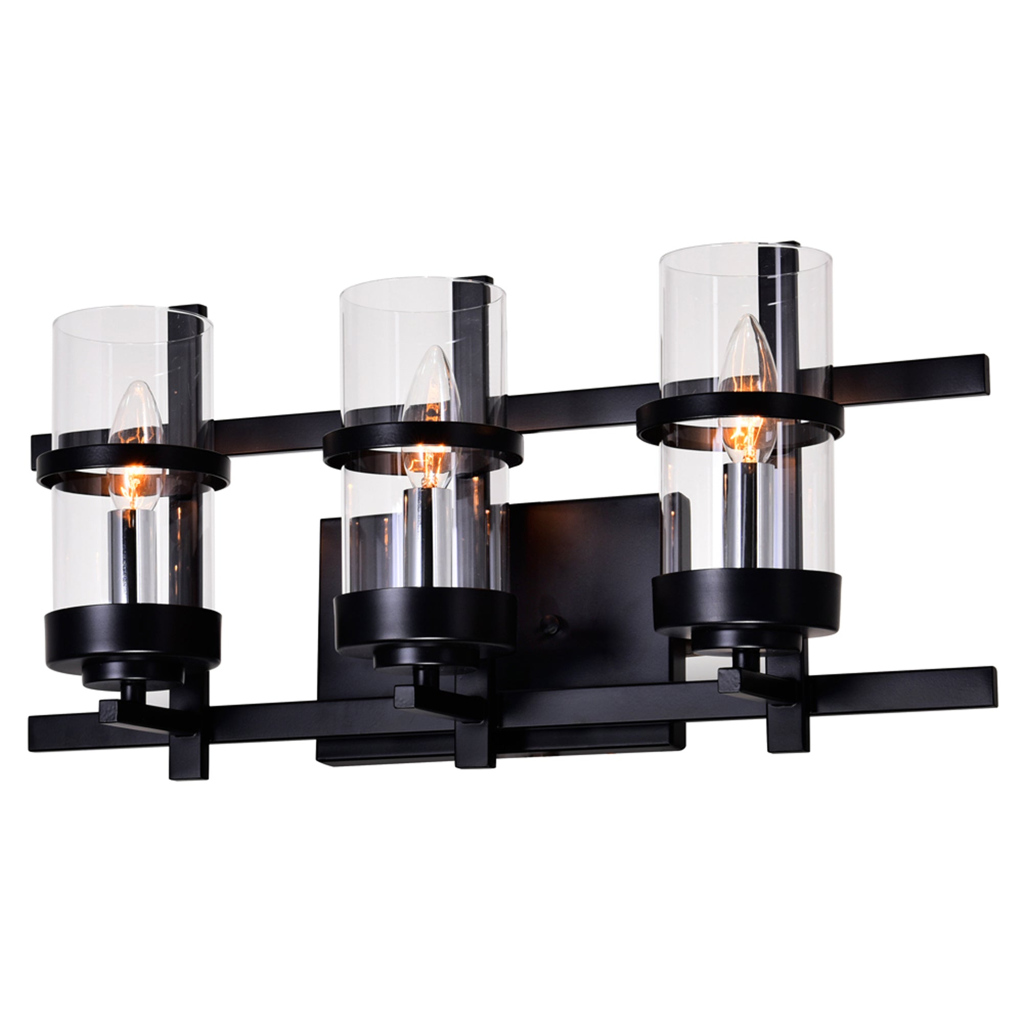 Sierra Vanity Lights 3 Black Finish