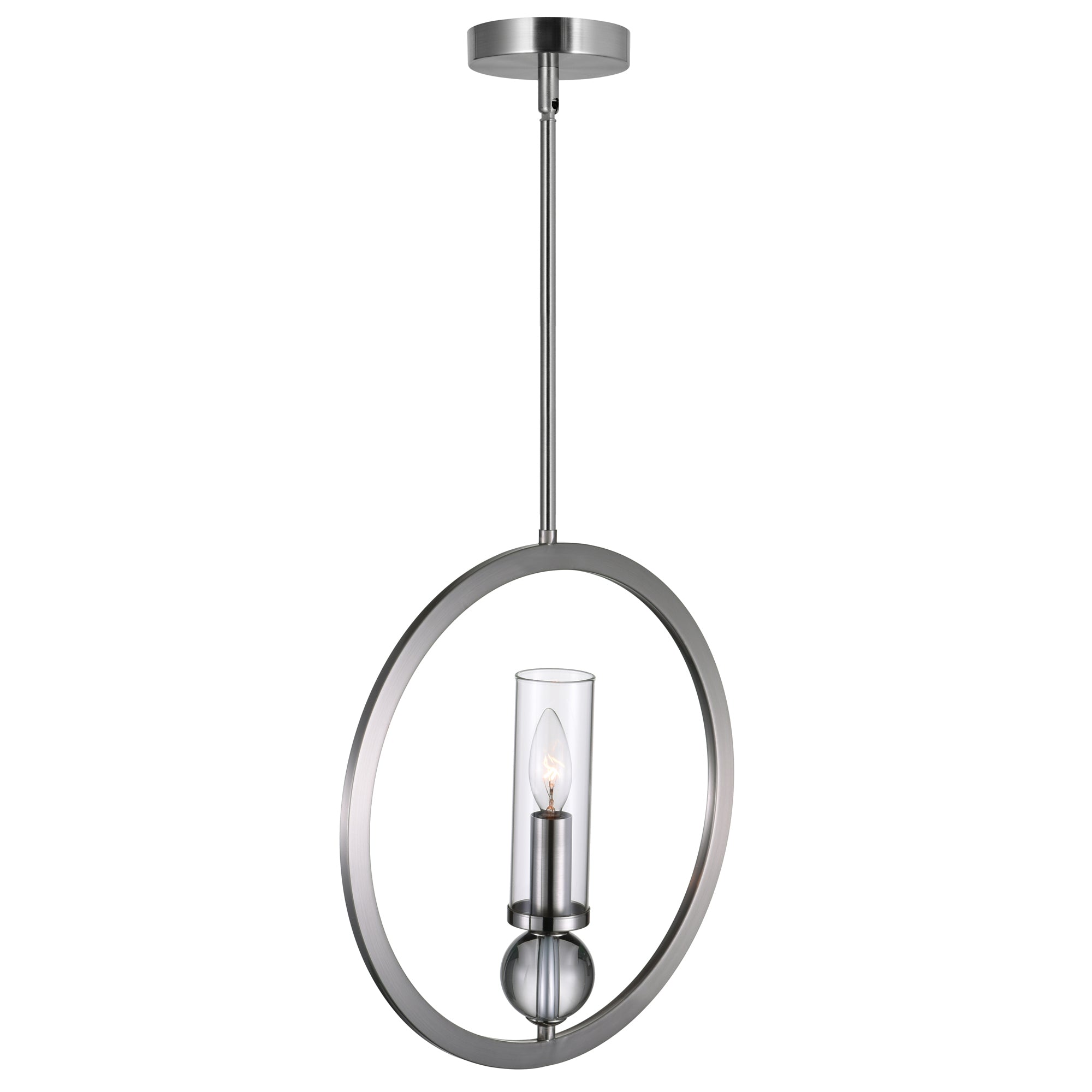 Elton 1 Light Satin Nickel Pendant