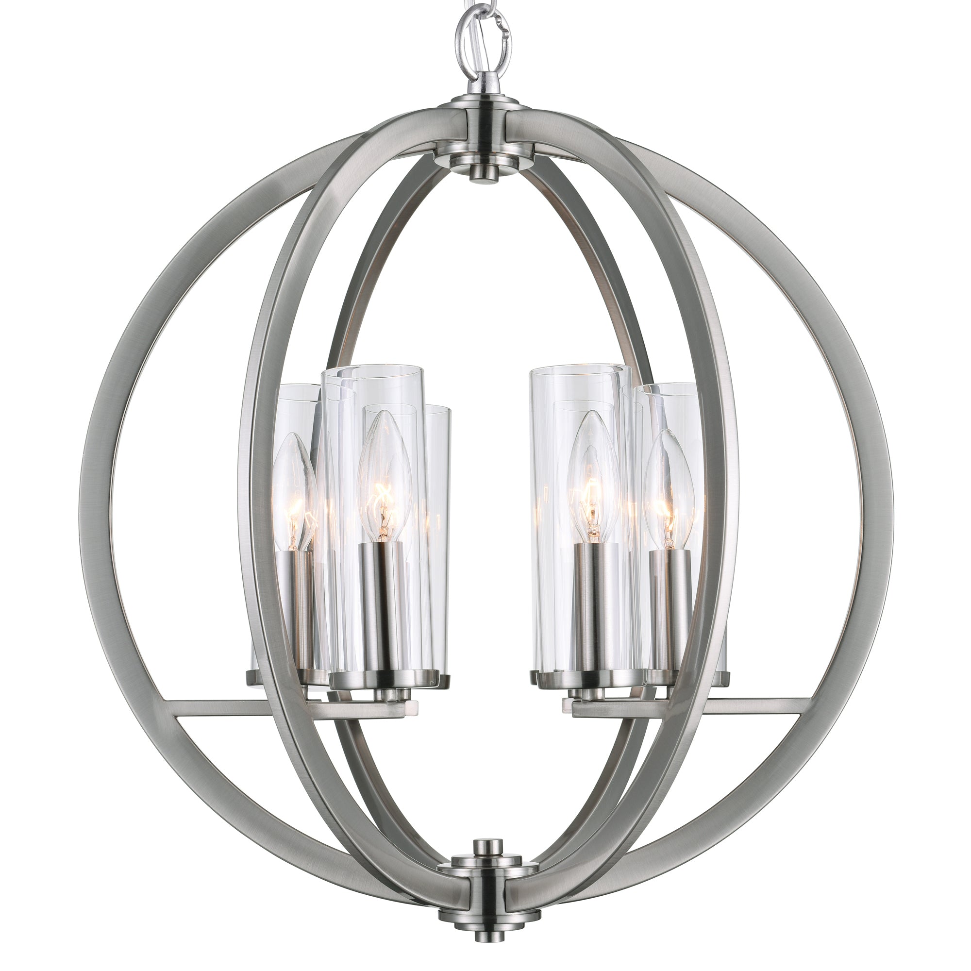 Elton 6 Light Satin Nickel Chandelier