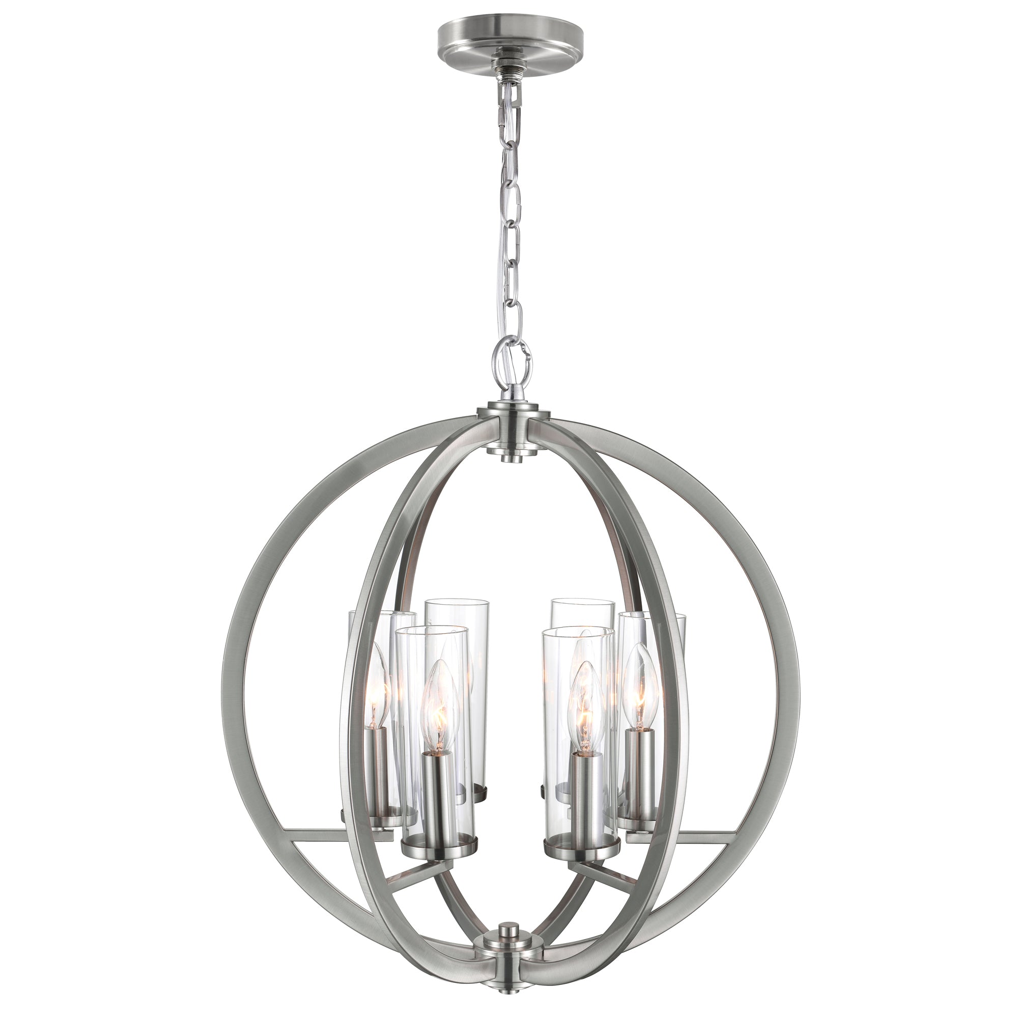 Elton 6 Light Satin Nickel Chandelier