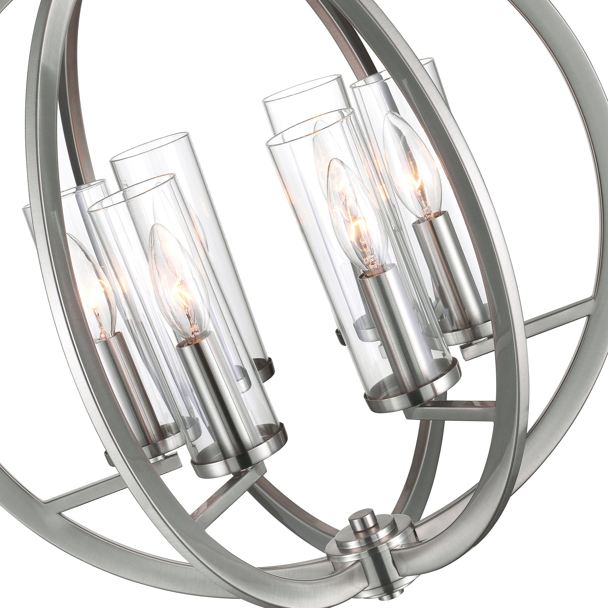 Elton 6 Light Satin Nickel Chandelier