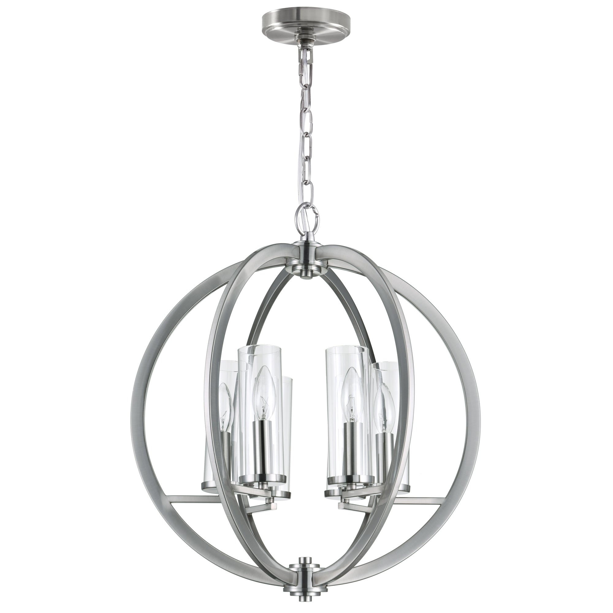 Elton 6 Light Satin Nickel Chandelier