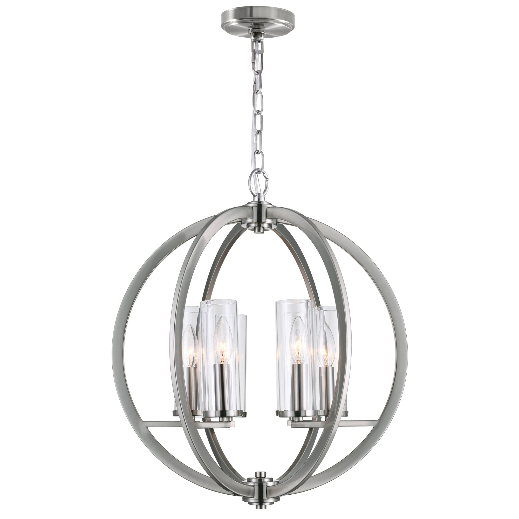 Elton 6 Light Satin Nickel Chandelier