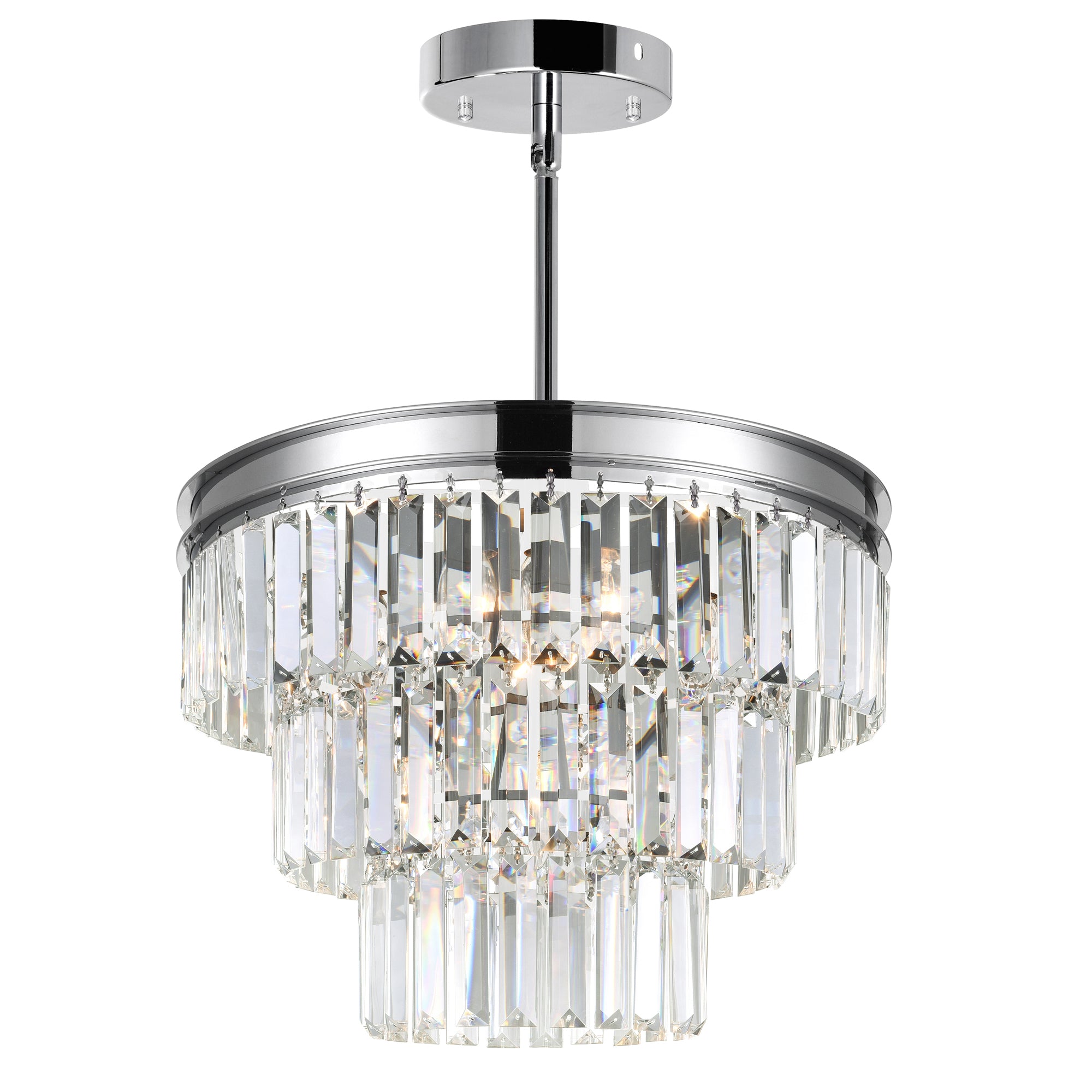Weiss Chandeliers 5 Lights Chrome Crystal