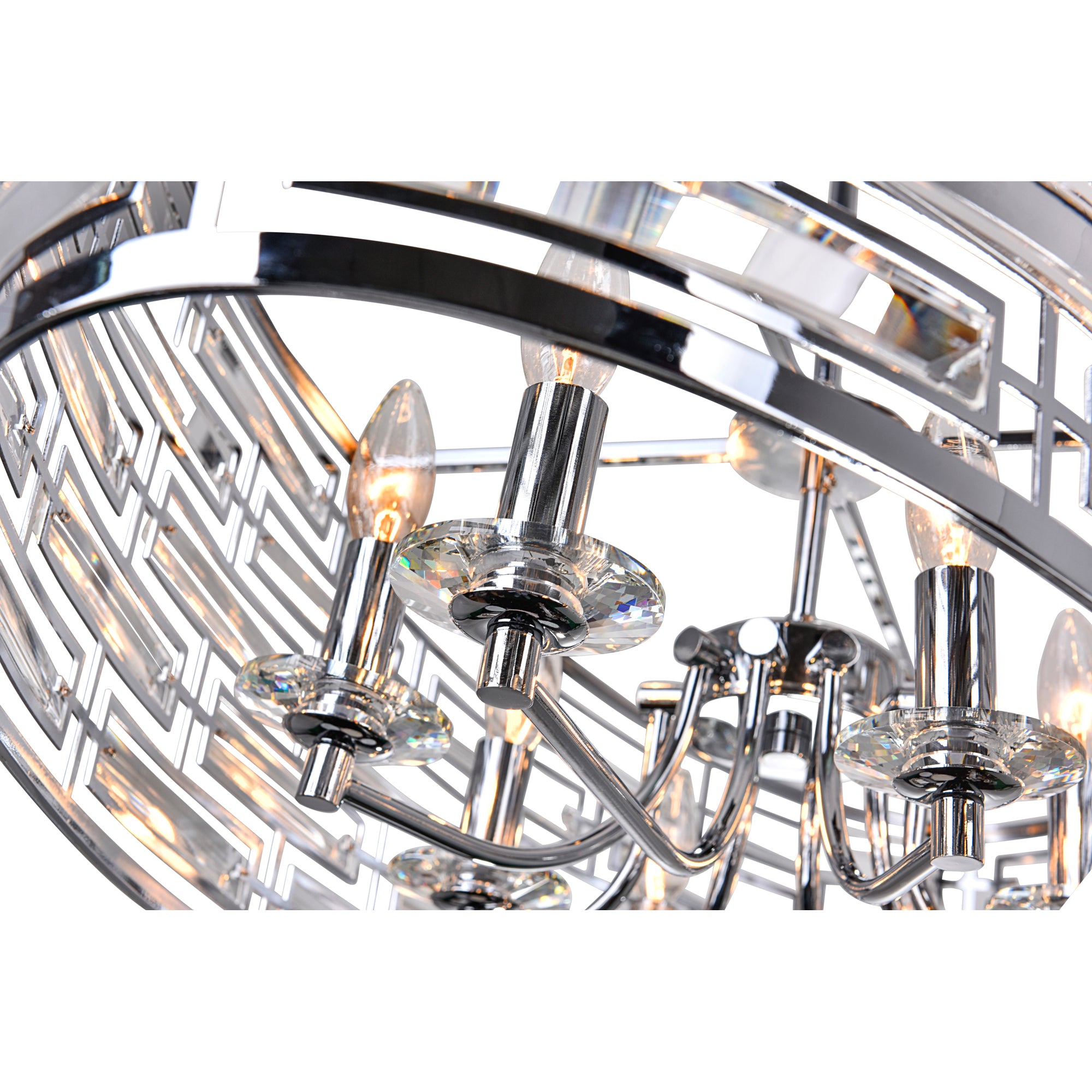 Petia 8 Light Chrome Shade Light Island Chandelier