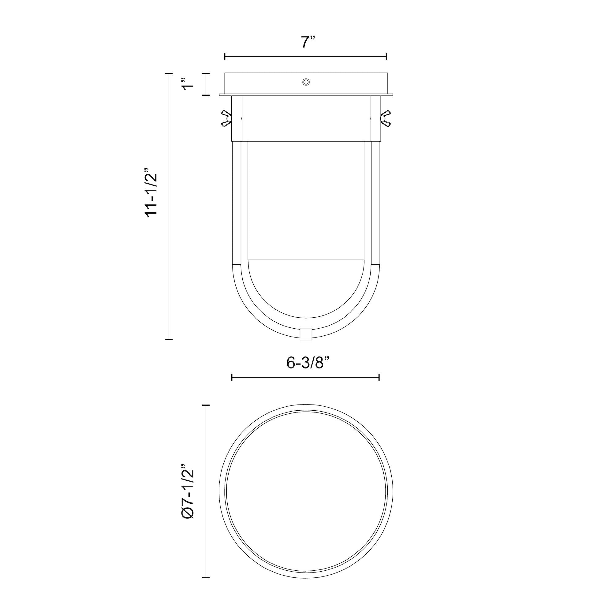 Cyrus 8-in Steel Flush Mount
