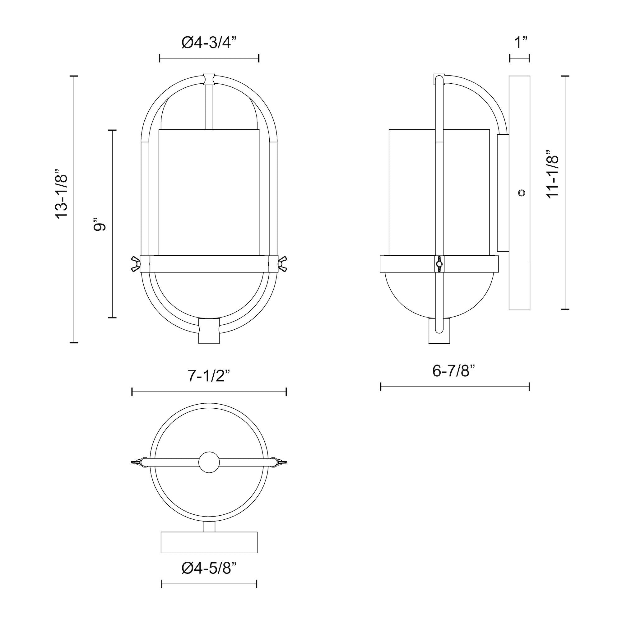 Cyrus 7-in Steel Vanity Light